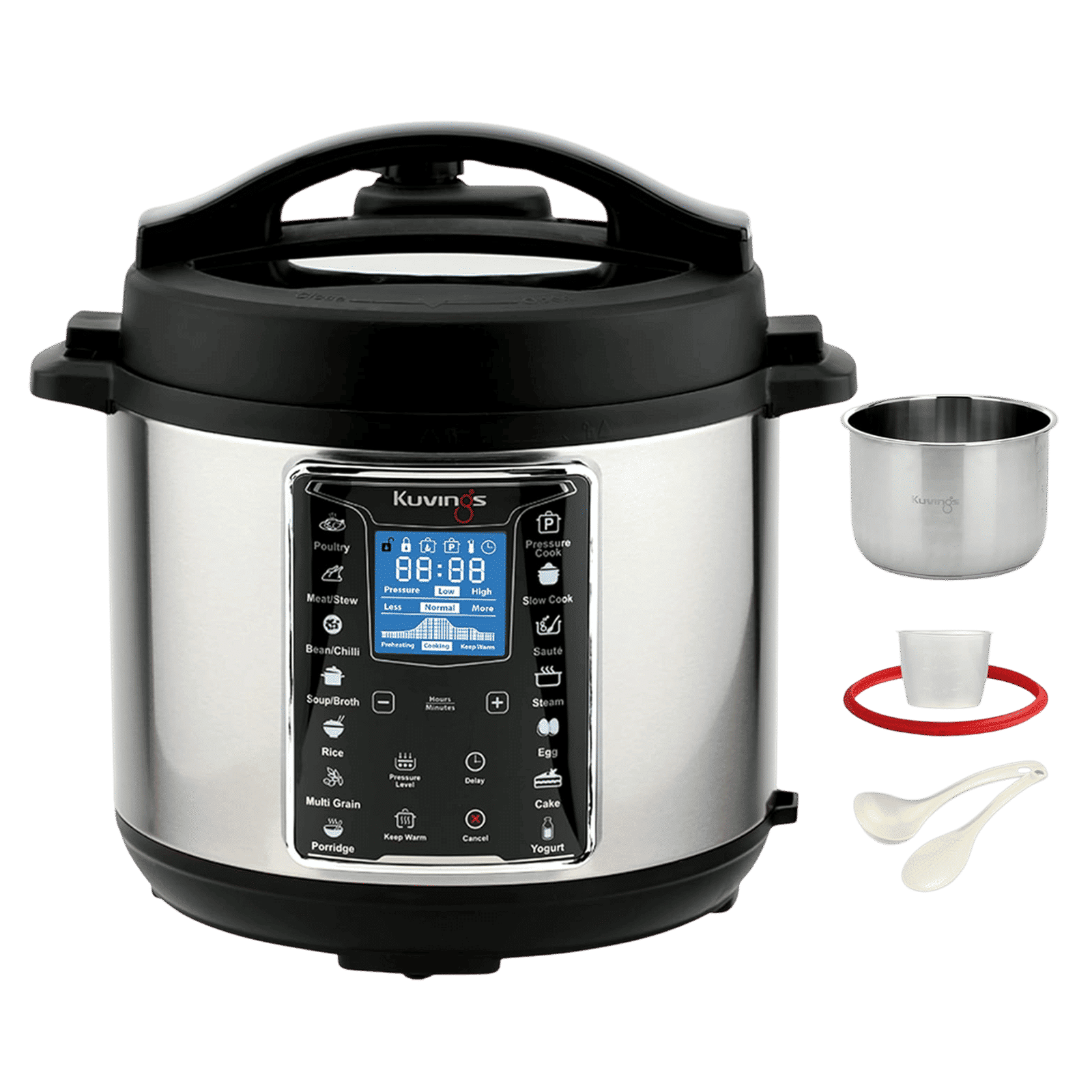 Kuvings Multipot 6 Litre Electric Pressure Cooker with 14 Easy Touch Cooking Program (Silver)_1