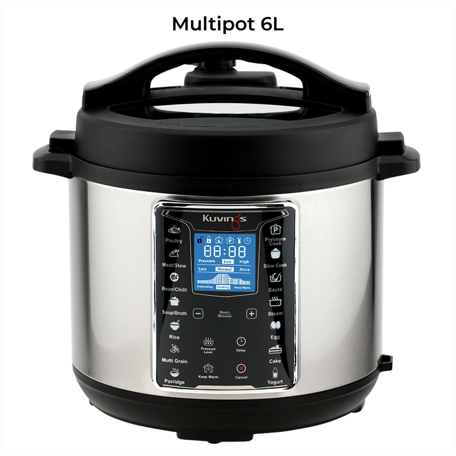 Kuvings Multipot 6 Litre Electric Pressure Cooker with 14 Easy Touch Cooking Program (Silver)_2