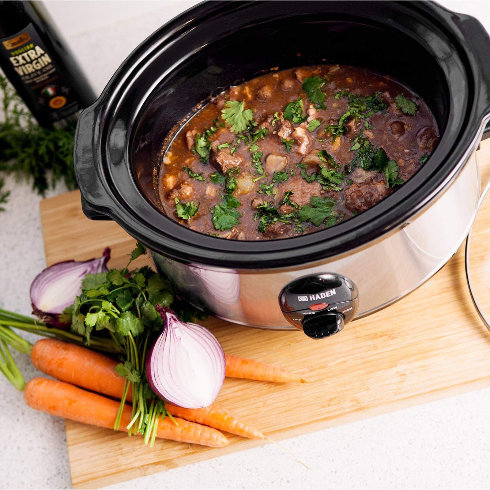 HADEN 3.5 Litre Electric Slow Cooker with Power Light Indicator (Silver) HADEN 3.5 Litre Electric Slow Cooker with Power Light Indicator (Silver)_4