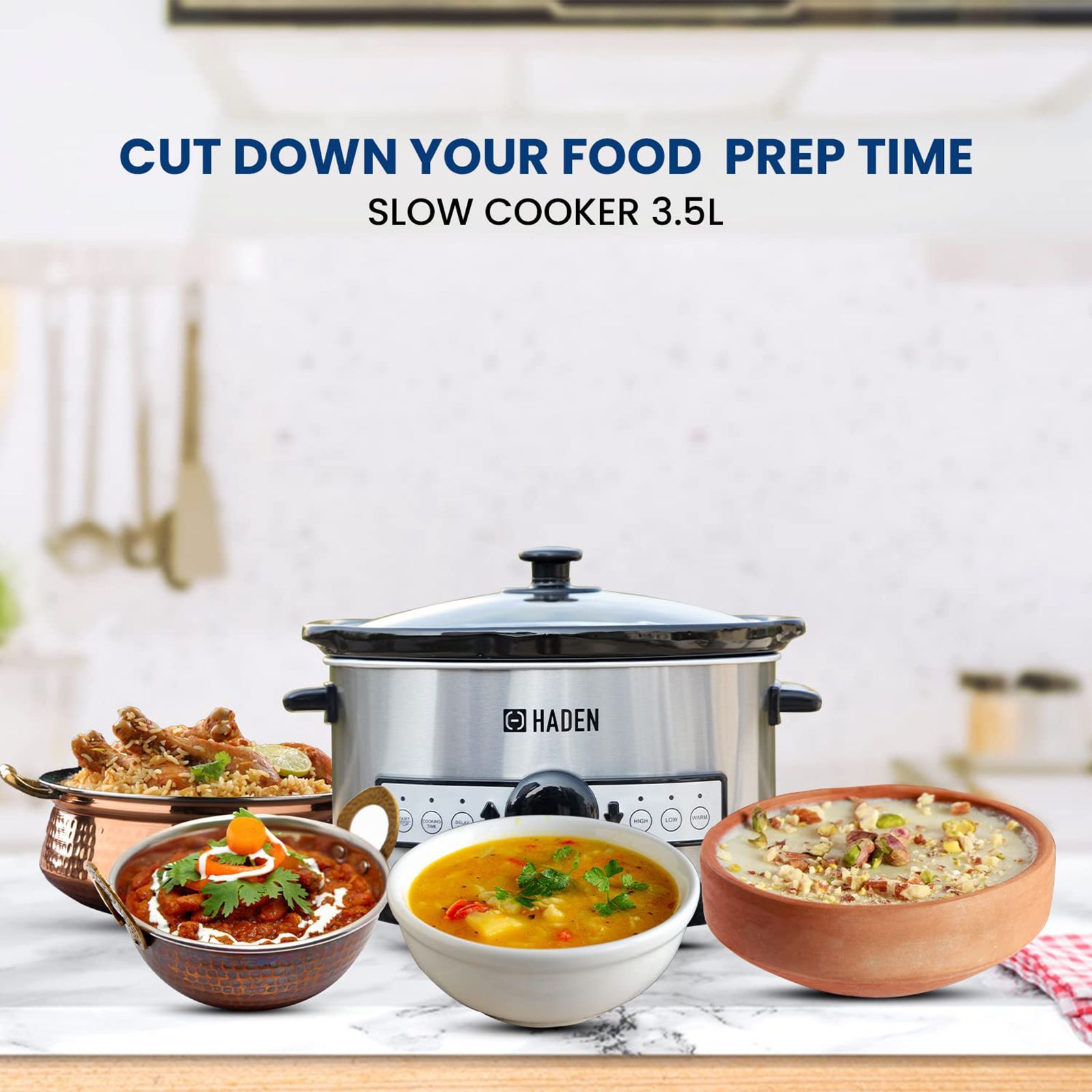 HADEN 3.5 Litre Electric Slow Cooker with Power Light Indicator (Silver) HADEN 3.5 Litre Electric Slow Cooker with Power Light Indicator (Silver)_5