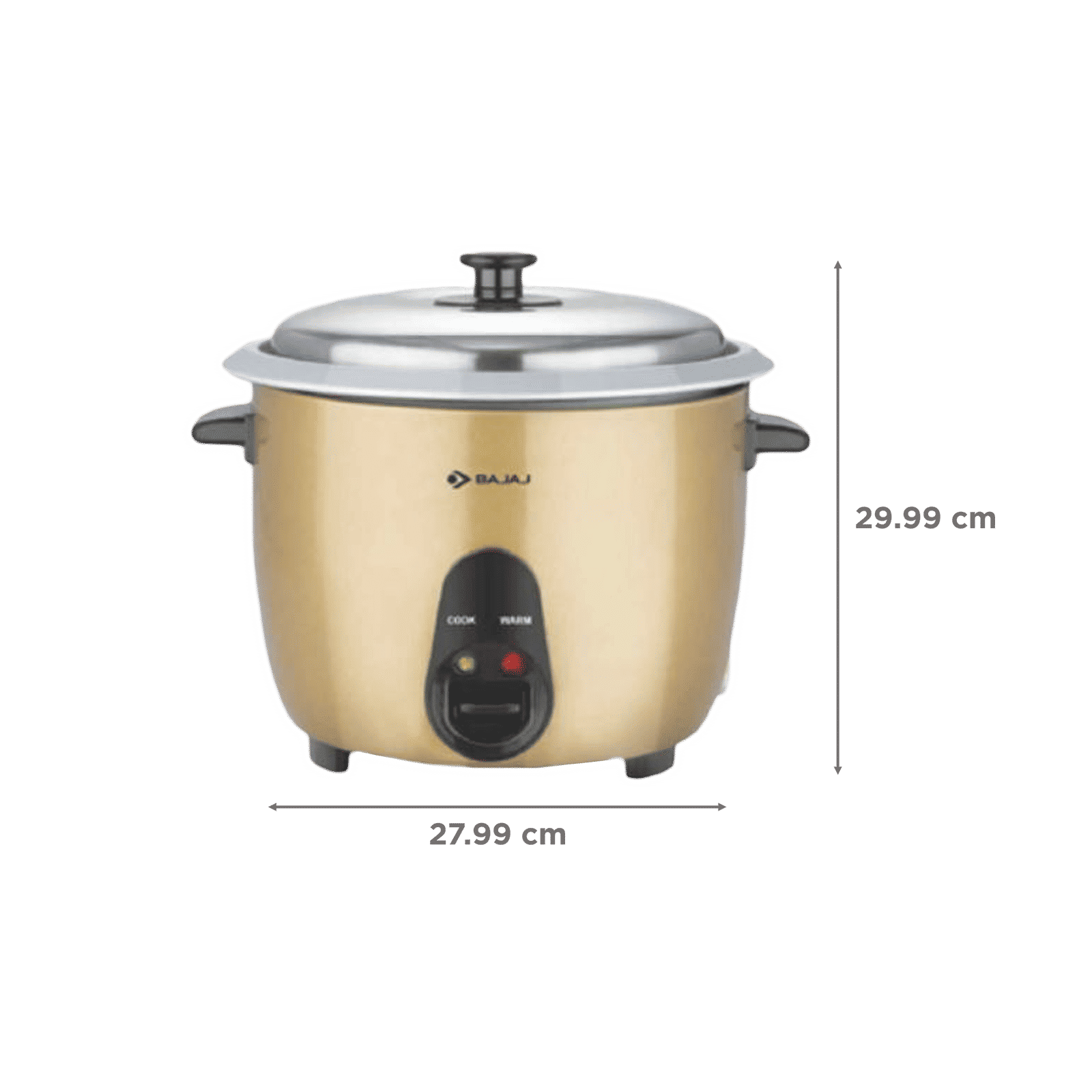 BAJAJ DLX Duo 1.8 Litre Electric Rice Cooker with Keep Warm Function (Gold)_2