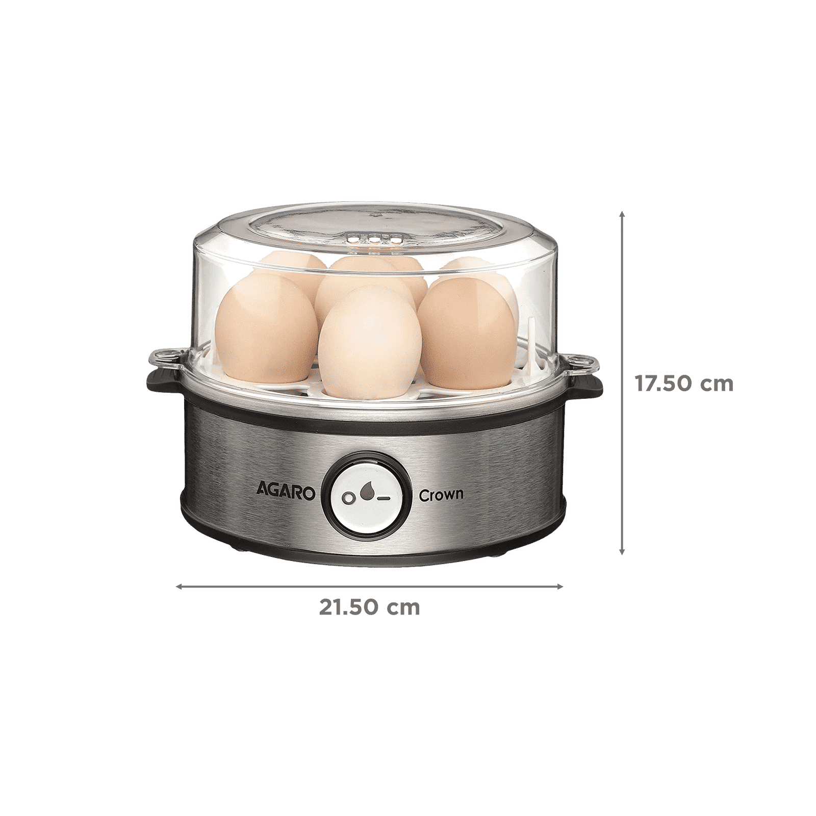 AGARO Crown 7 Egg Electric Egg Boiler with One Touch Operation (Silver)_2