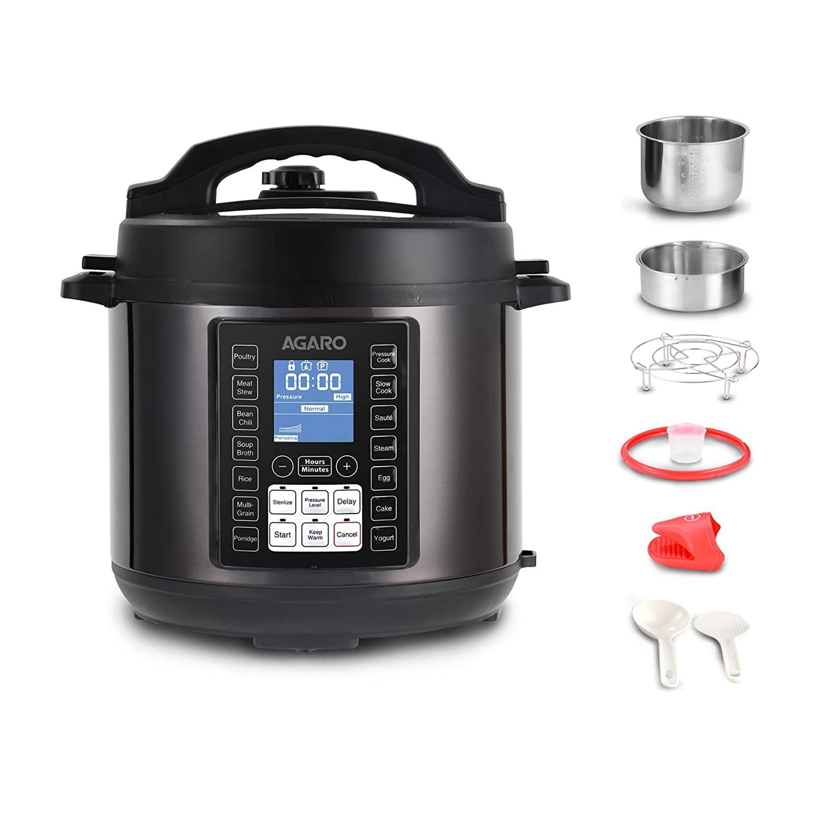 AGARO Imperial 6 Litre Electric Pressure Cooker with Keep Warm Function (Black)_10