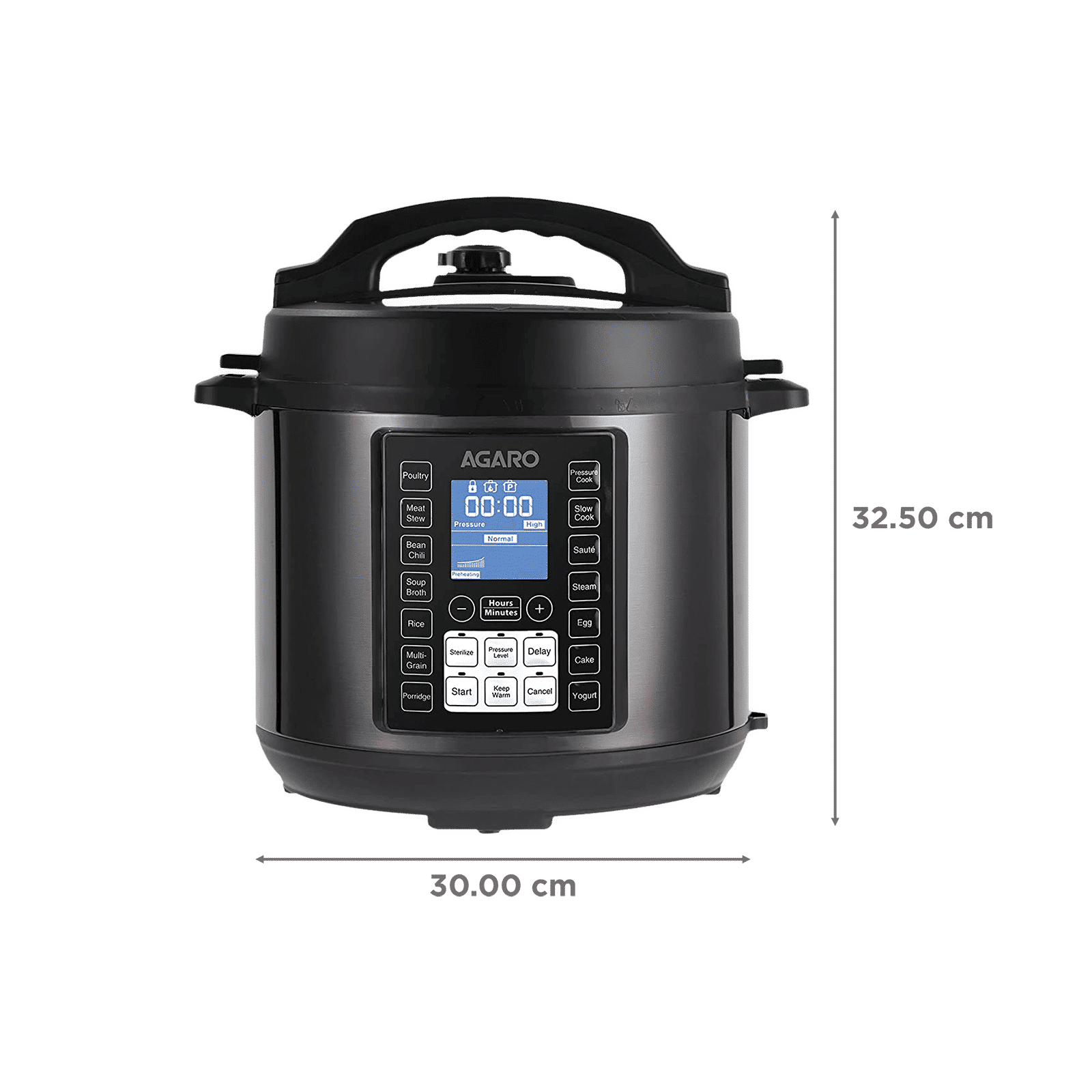 AGARO Imperial 6 Litre Electric Pressure Cooker with Keep Warm Function (Black)_2