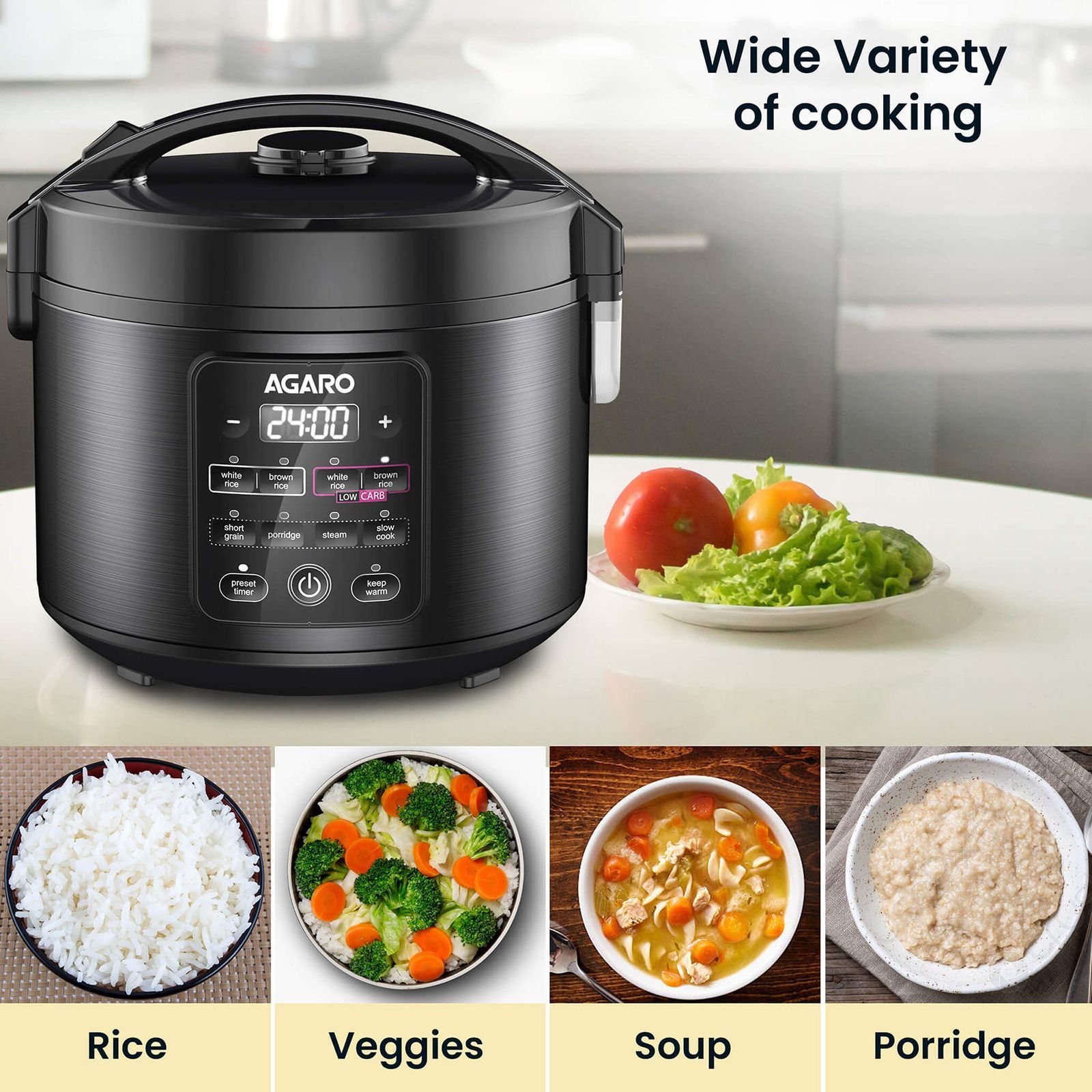 AGARO Regal 3 Litre Electric Rice Cooker with Overheat Protection (Black)_11