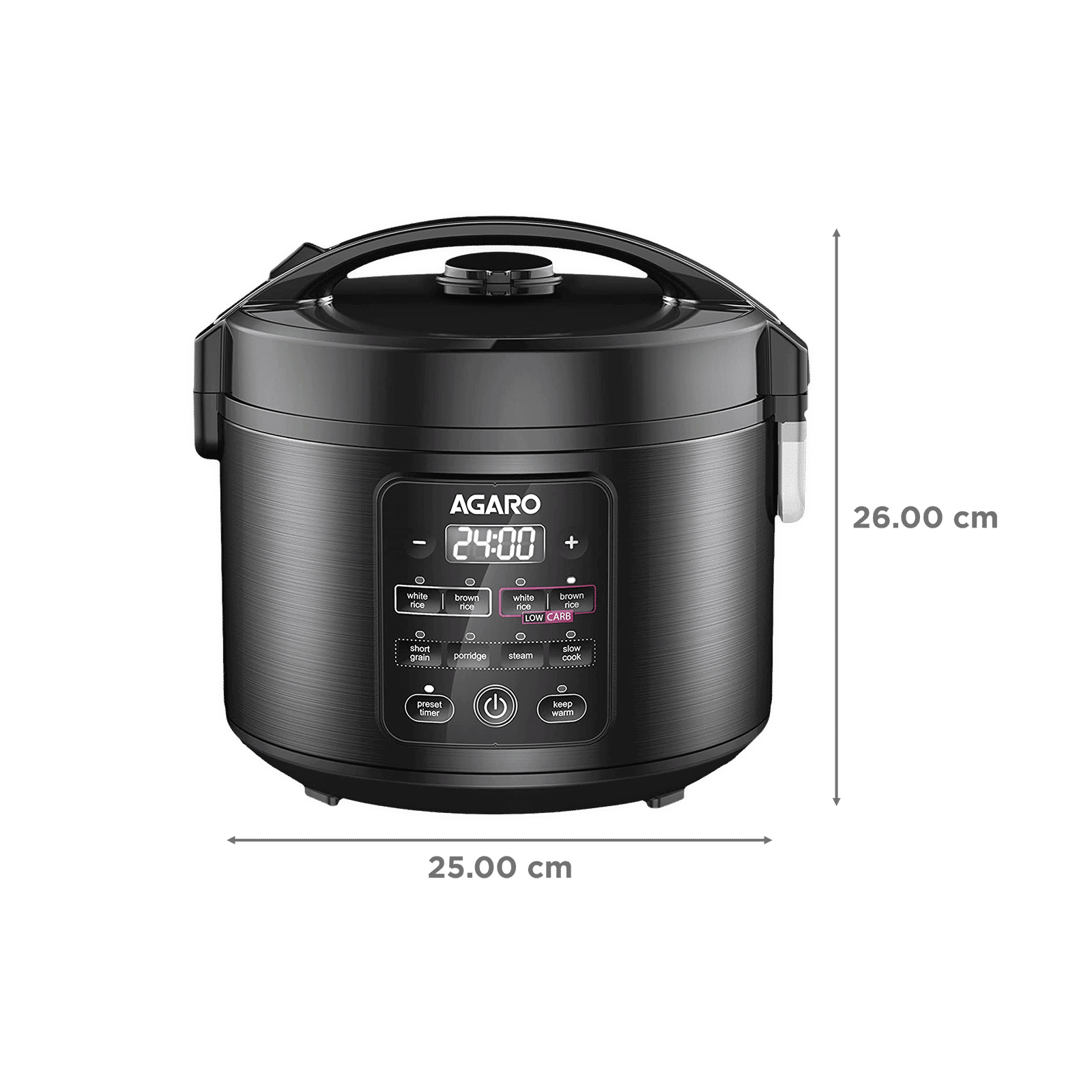 AGARO Regal 3 Litre Electric Rice Cooker with Overheat Protection (Black)_2