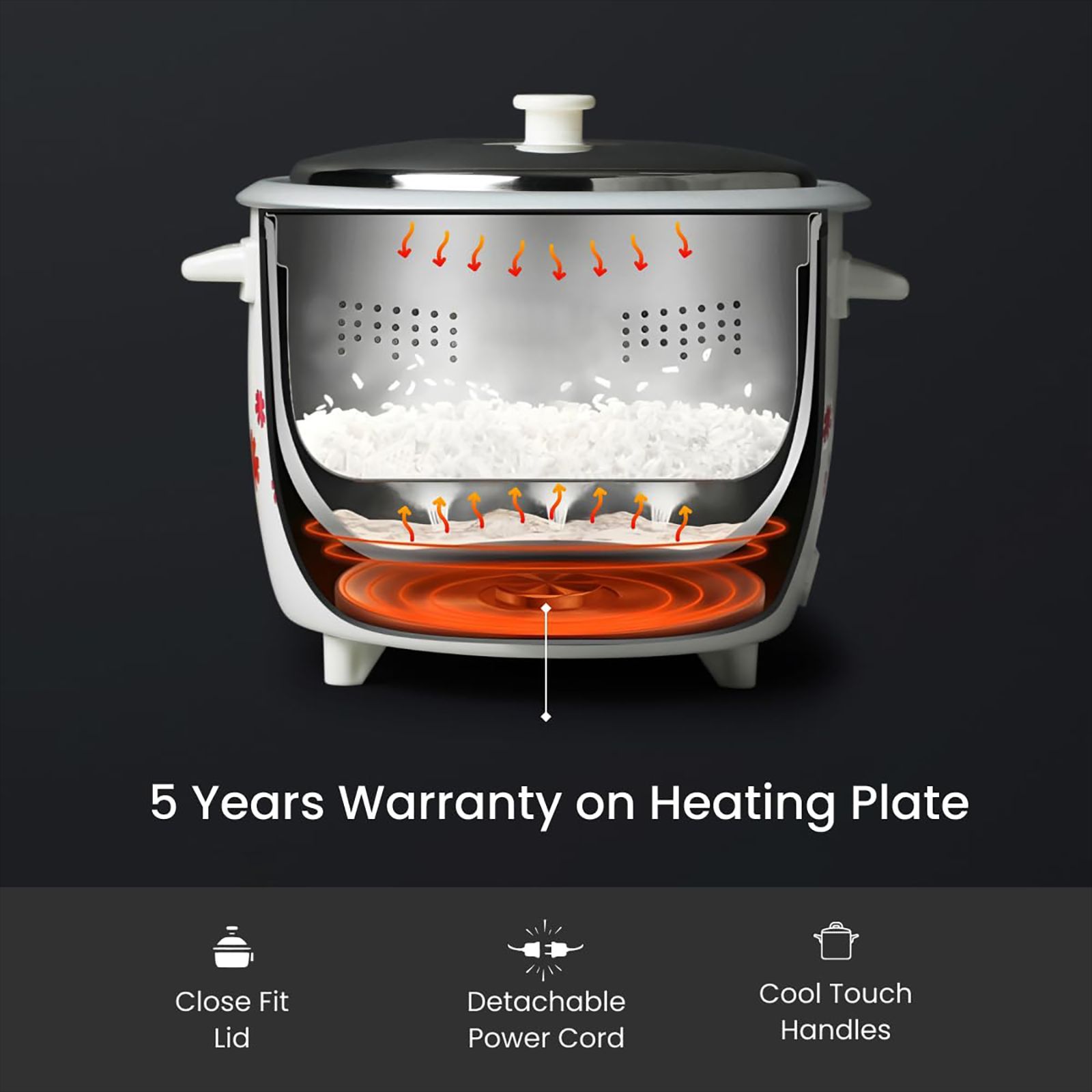 Prestige Delight PRWO 1.8 Litre Electric Rice Cooker with Keep Warm Function (White) Prestige Delight PRWO 1.8 Litre Electric Rice Cooker with Keep Warm Function (White)_9