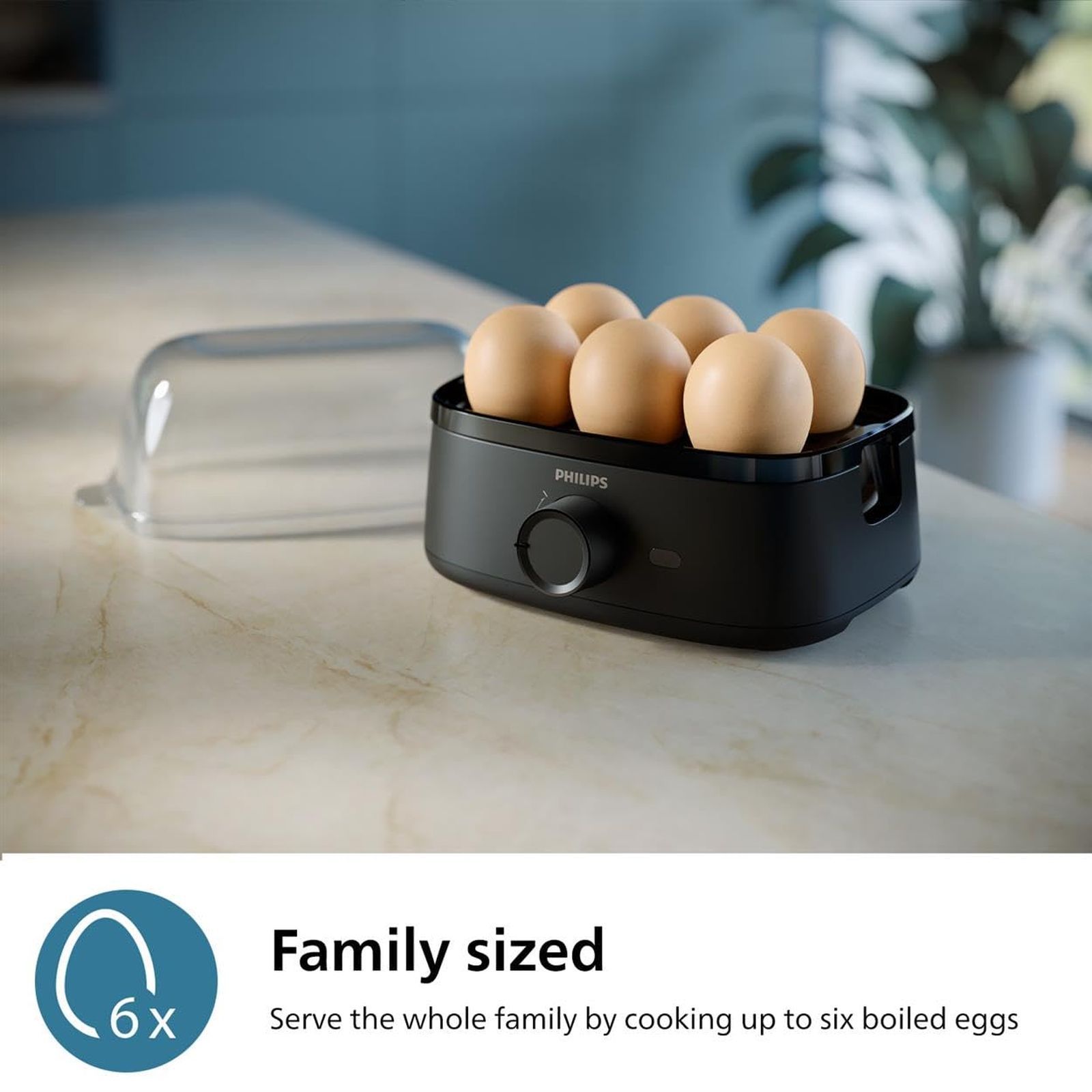 PHILIPS 3000 Series 6 Egg Electric Egg Boiler with Three Cooking Levels (Deep Black)_7