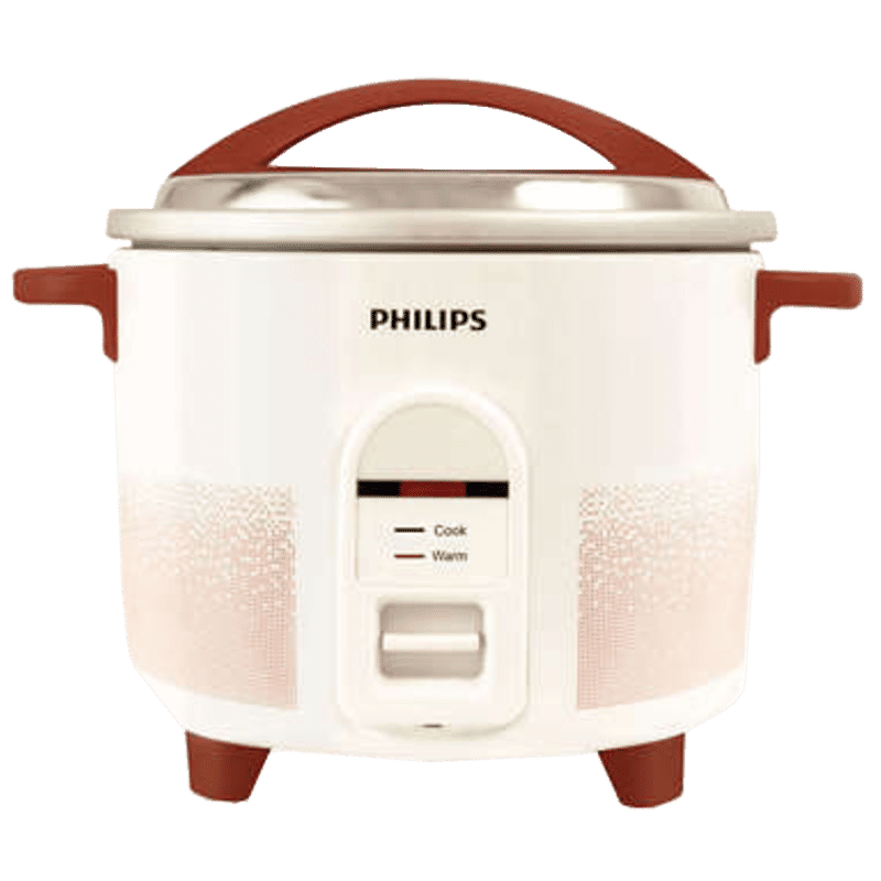 Philips Daily Collection 1.8 Litres 660 Watt Rice Cooker (HL1665/00, White/Pistil Red)_1