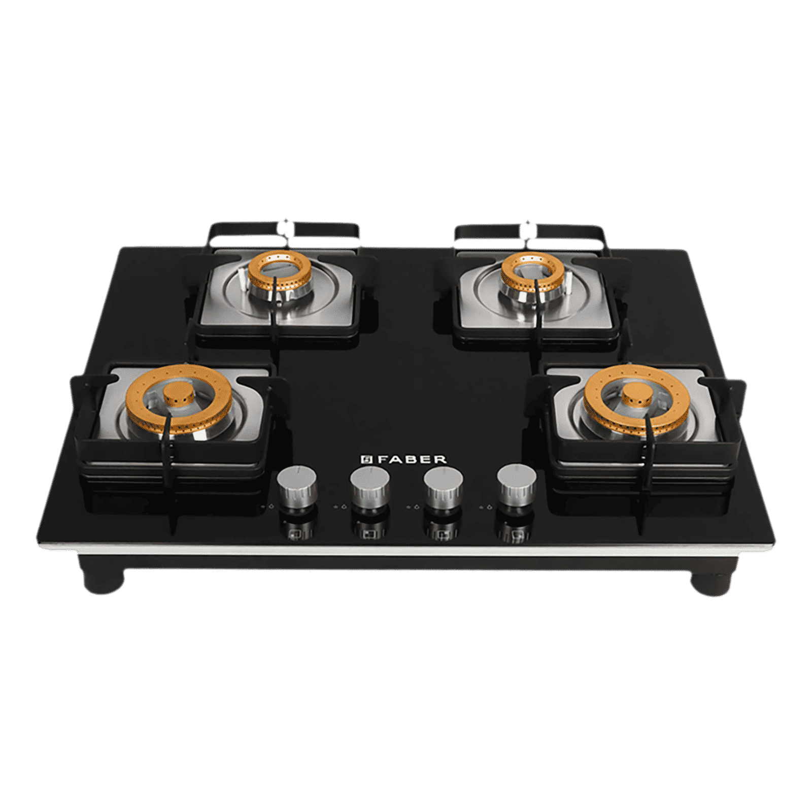 Faber HTG 753 CRS BR CI Tempered Glass Top 4 Burner Automatic Electric Hob (High Quality Knob, Black)_1