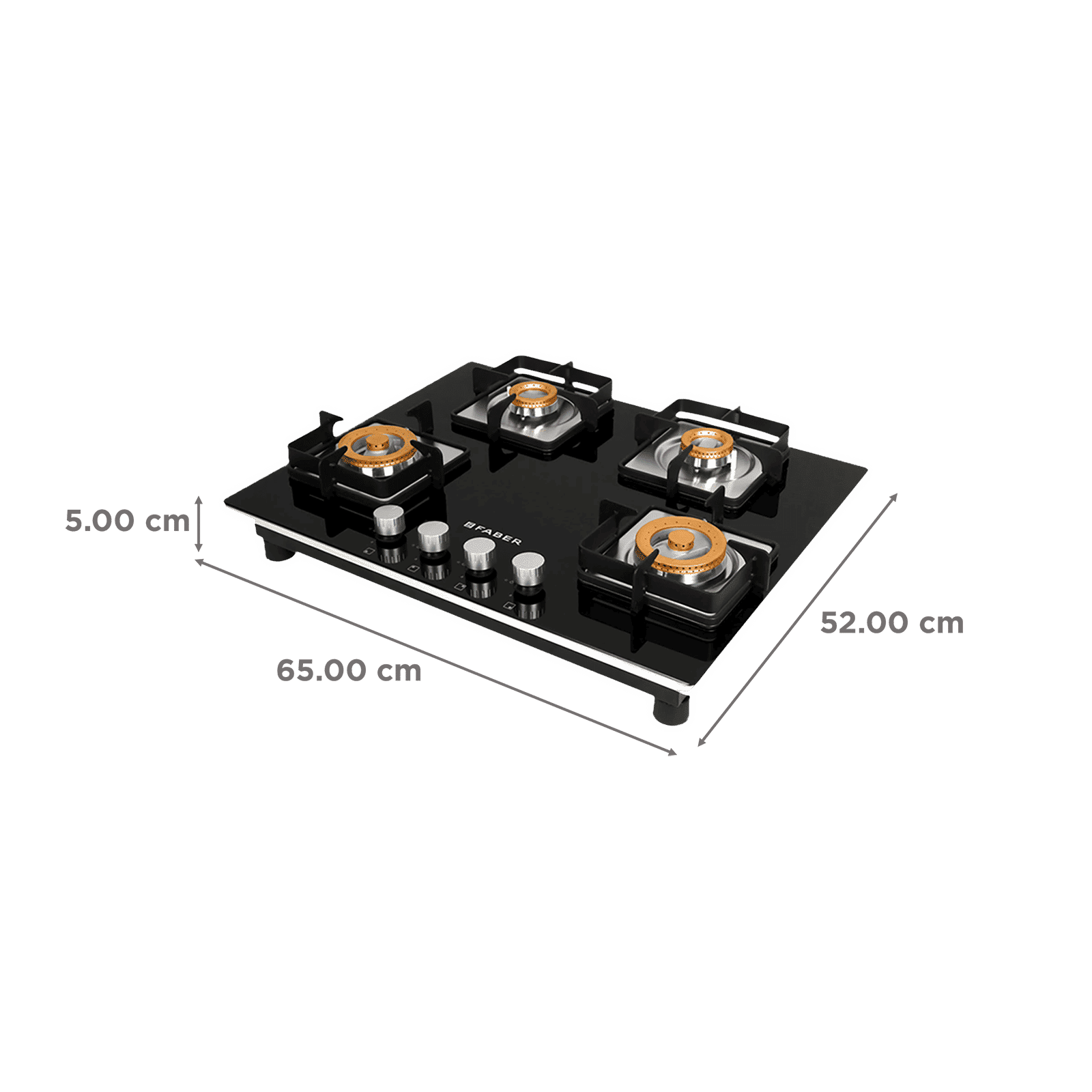 Faber HTG 753 CRS BR CI Tempered Glass Top 4 Burner Automatic Electric Hob (High Quality Knob, Black)_2