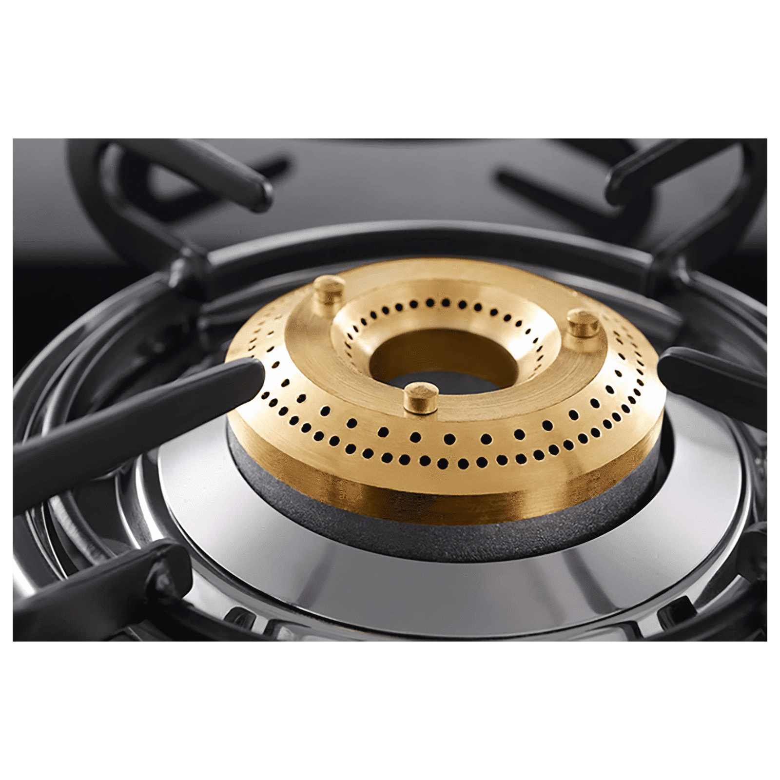 USHA Ebony GS3001 Toughened Glass Top 3 Burner Manual Gas Stove (Powder Coated Frame, Black)_4