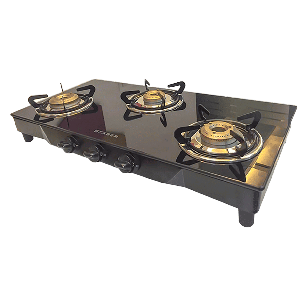 Faber Jumbo 3BB BK Toughened Glass Top 3 Burner Manual Gas Stove (Corrosion Resistance, Black)_11