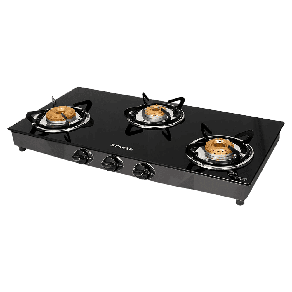 Faber Jumbo 3BB BK Toughened Glass Top 3 Burner Manual Gas Stove (Corrosion Resistance, Black)_8