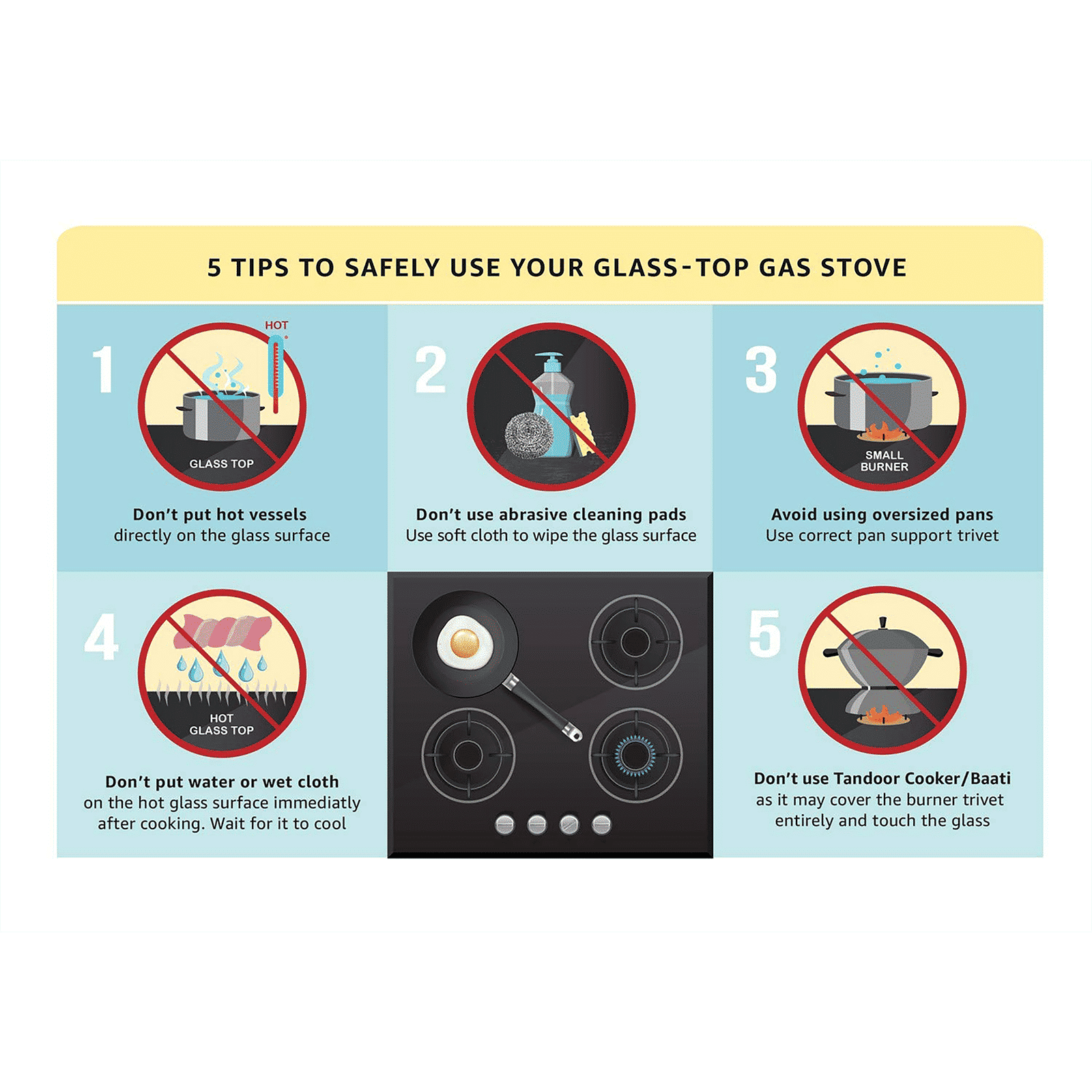 Faber Jumbo 4BB BK Toughened Glass Top 4 Burner Manual Gas Stove (Corrosion Resistance, Black)_8