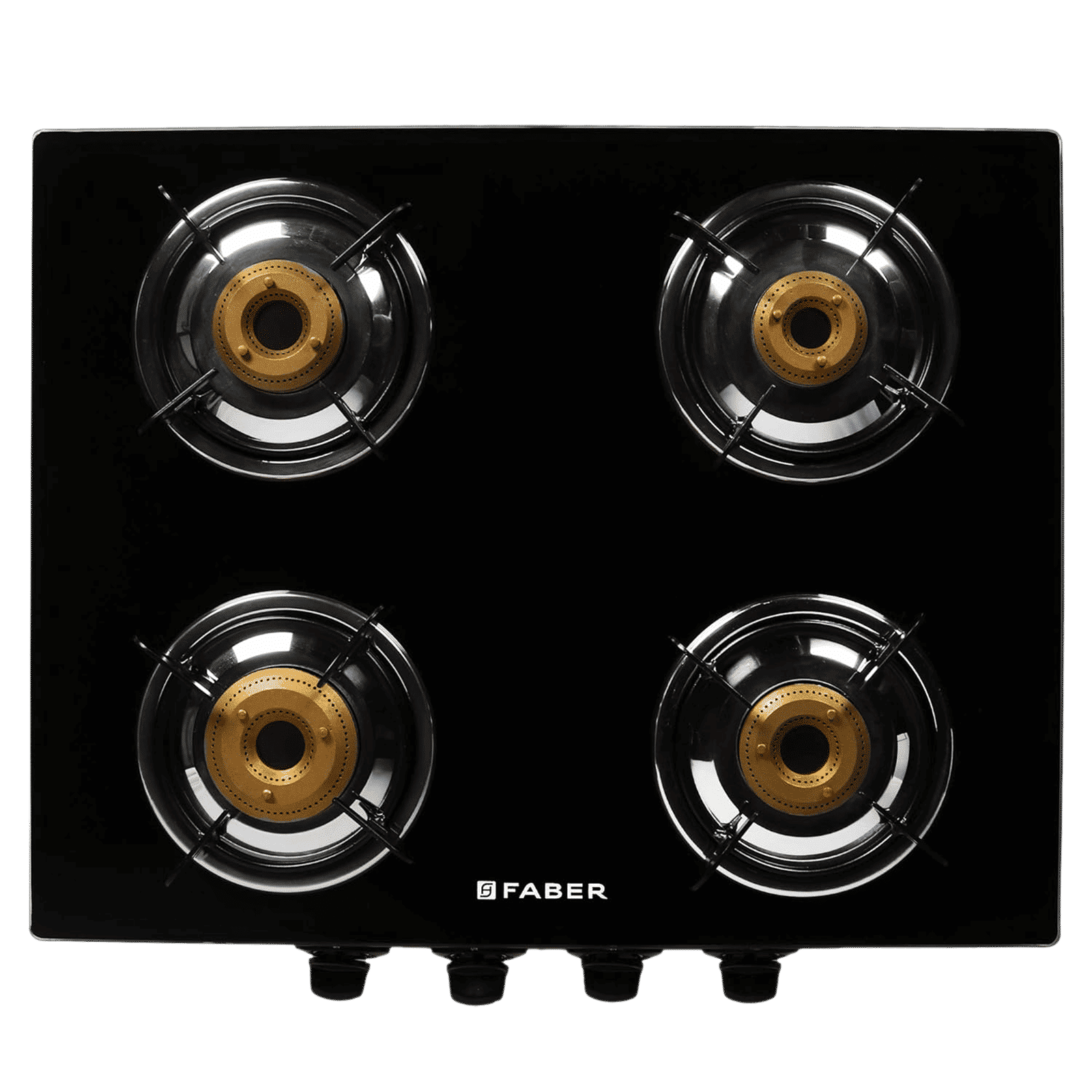Faber Jumbo 4BB BK Toughened Glass Top 4 Burner Manual Gas Stove (Corrosion Resistance, Black)_6