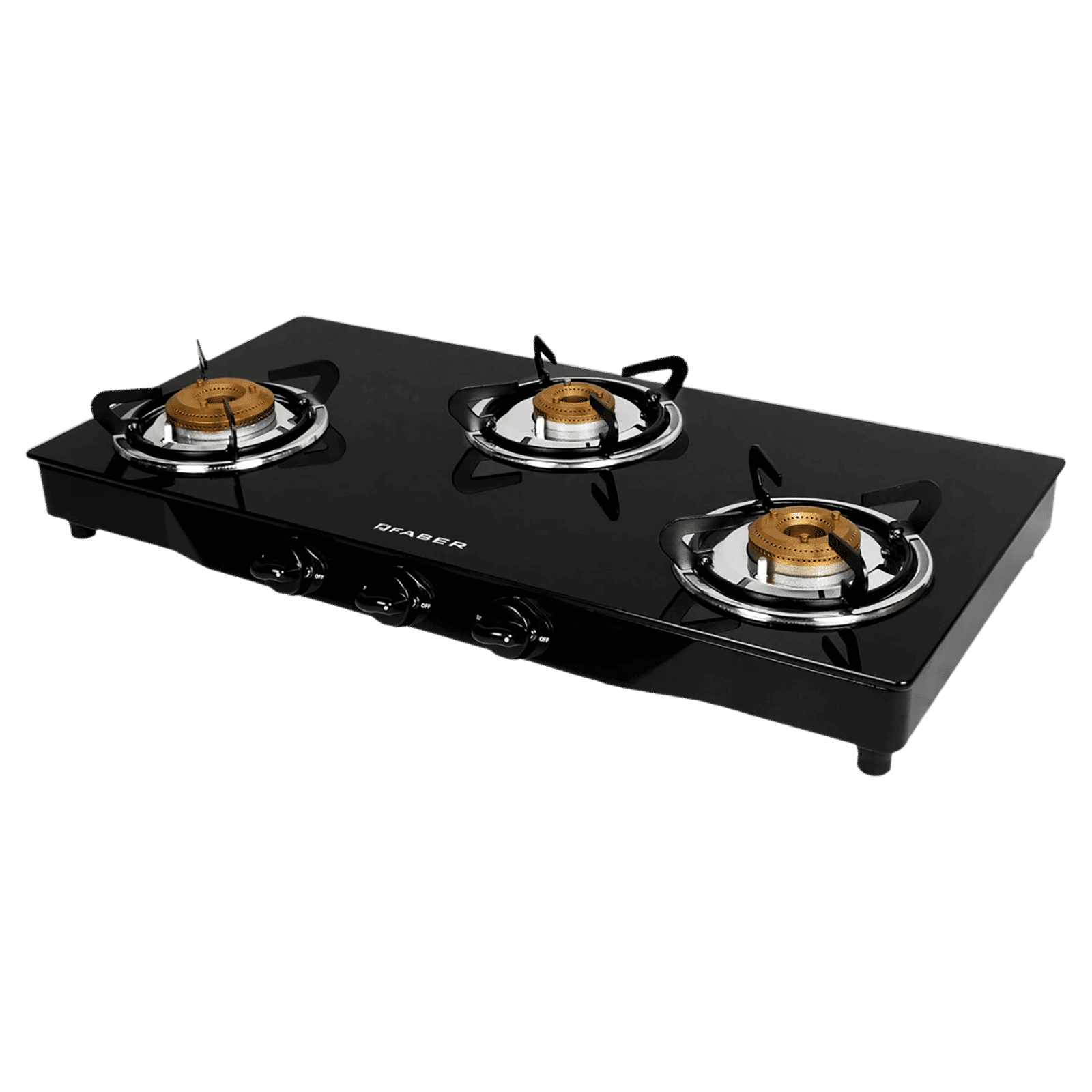 Faber JUMBO 3BB BK AI Toughened Glass Top 3 Burner Automatic Gas Stove (Corrosion Resistance, Black)_1
