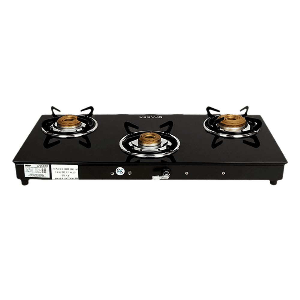 Faber JUMBO 3BB BK AI Toughened Glass Top 3 Burner Automatic Gas Stove (Corrosion Resistance, Black)_7