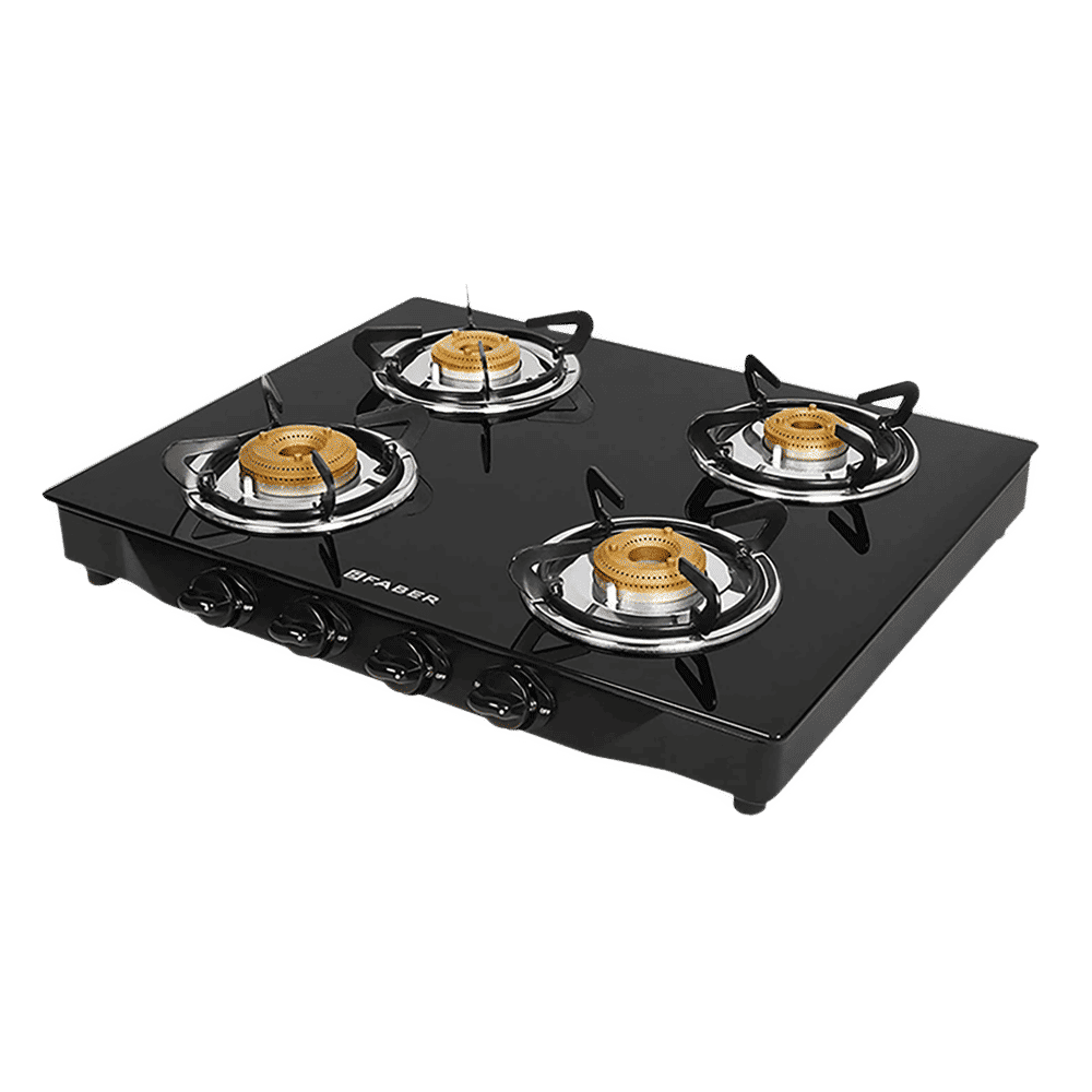 Faber Jumbo 4BB BK AI Toughened Glass Top 4 Burner Automatic Gas Stove (Corrosion Resistance, Black)_9
