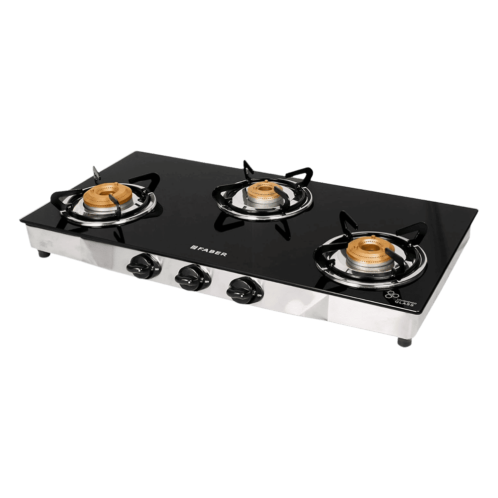 Faber Jumbo 3BB SS Toughened Glass Top 3 Burner Manual Gas Stove (Corrosion Resistance, Black)_9