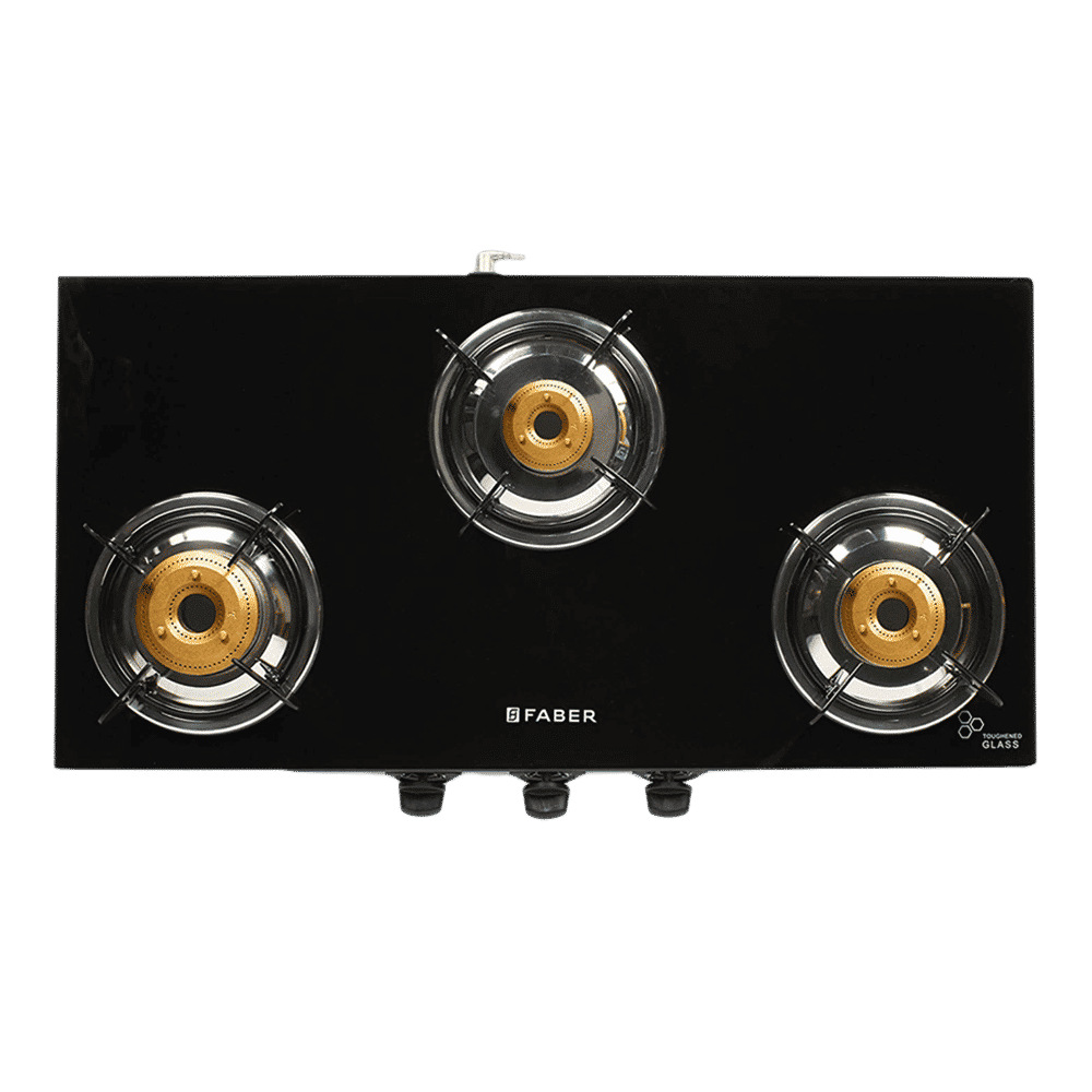 Faber Jumbo 3BB SS Toughened Glass Top 3 Burner Manual Gas Stove (Corrosion Resistance, Black)_6