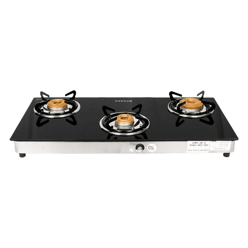 Faber Jumbo 3BB SS Toughened Glass Top 3 Burner Manual Gas Stove (Corrosion Resistance, Black)_8