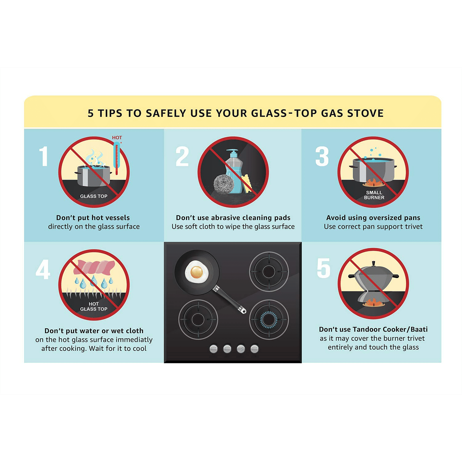 Faber Jumbo 4BB SS Toughened Glass Top 4 Burner Manual Gas Stove (Corrosion Resistance, Black)_8