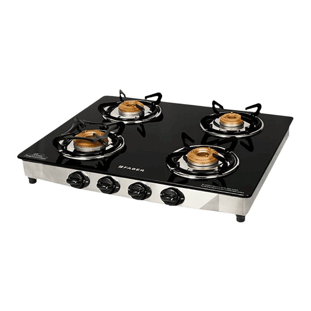 Faber Jumbo 4BB SS Toughened Glass Top 4 Burner Manual Gas Stove (Corrosion Resistance, Black)_13