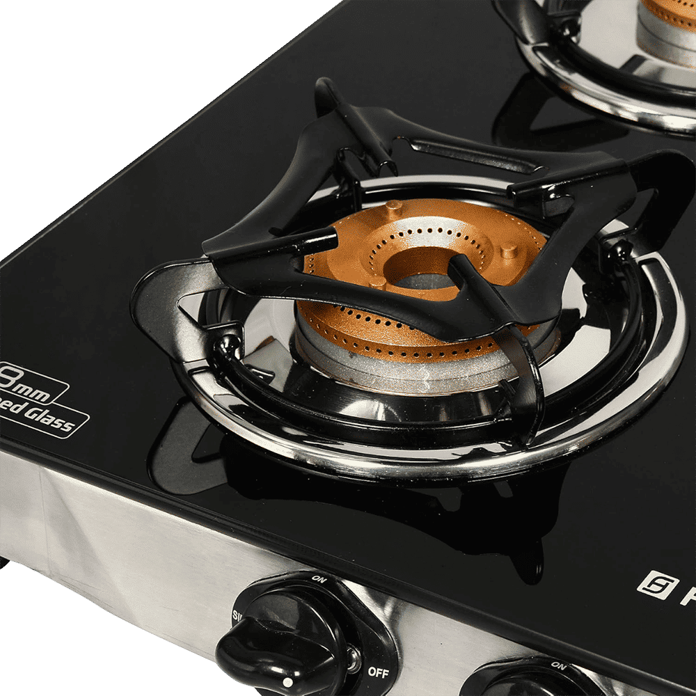 Faber Jumbo 4BB SS Toughened Glass Top 4 Burner Manual Gas Stove (Corrosion Resistance, Black)_4