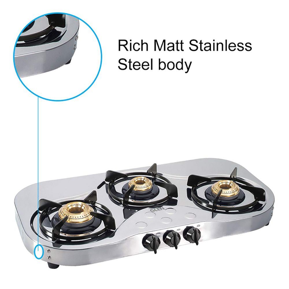 Glen 1035 SS HF BB 3 Burner Manual Gas Stove (360 Degree Revolving Nozzle, Silver)_4
