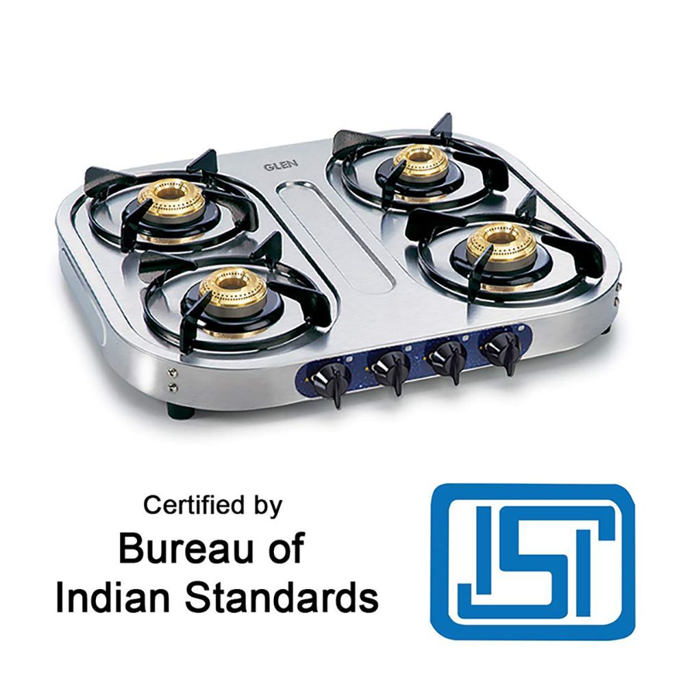 Glen 1044 HF 4 Burner Manual Gas Stove (360 Degree Revolving Nozzle, Silver)_13