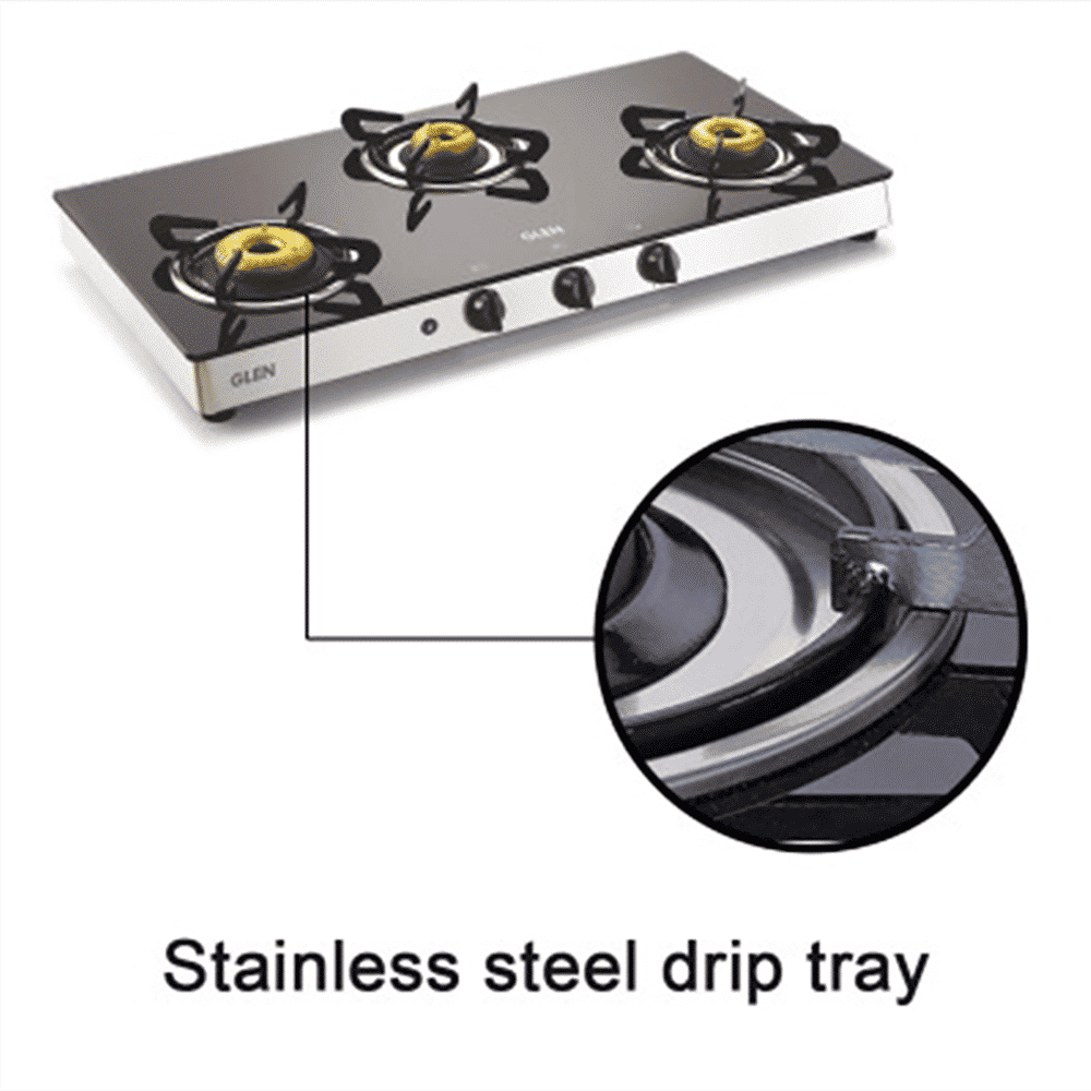 Glen 1038 GT FB AI Toughened Glass Top 3 Burner Automatic Gas Stove (Scratch & Stain Resistant, Silver) Glen 1038 GT FB AI Toughened Glass Top 3 Burner Automatic Gas Stove (Scratch & Stain Resistant, Silver)_13