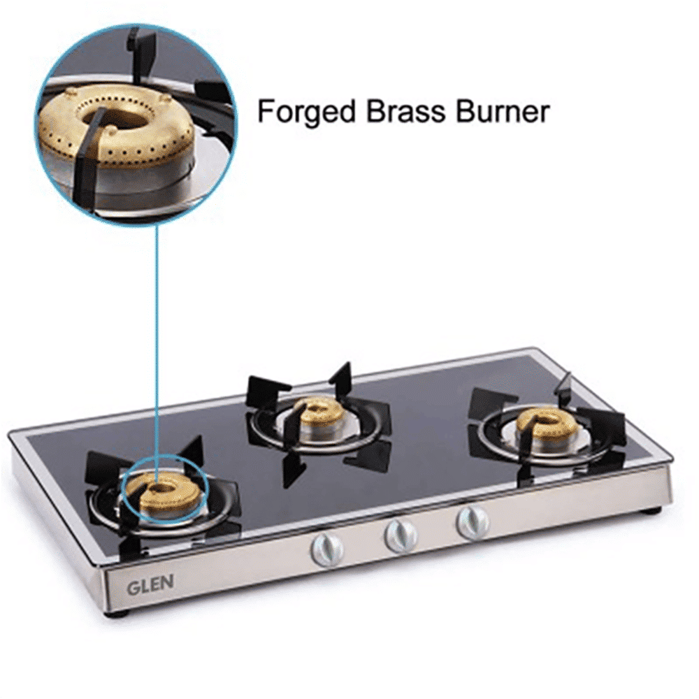 Glen 1038 GT FBM Toughened Glass Top 3 Burner Manual Gas Stove (Scratch & Stain Resistant, Black/White)_11