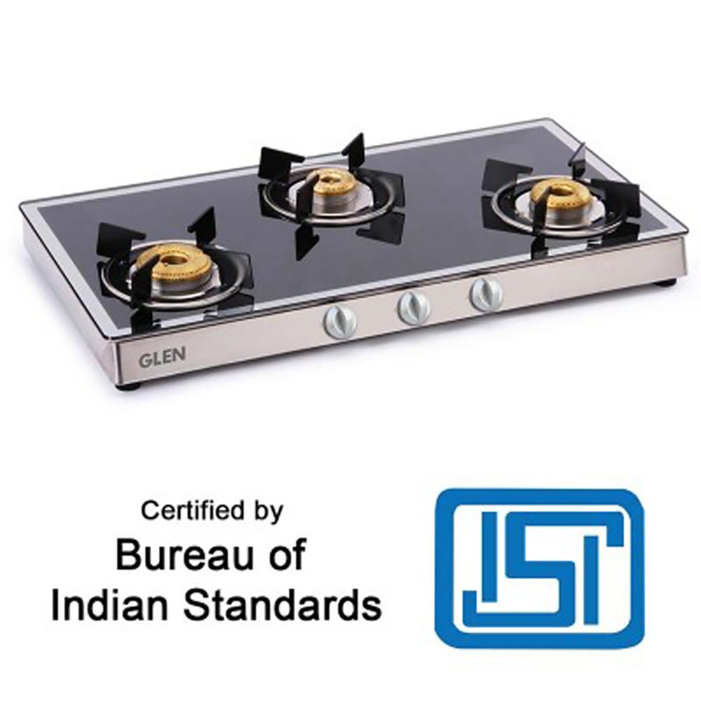 Glen 1038 GT FBM Toughened Glass Top 3 Burner Manual Gas Stove (Scratch & Stain Resistant, Black/White)_12