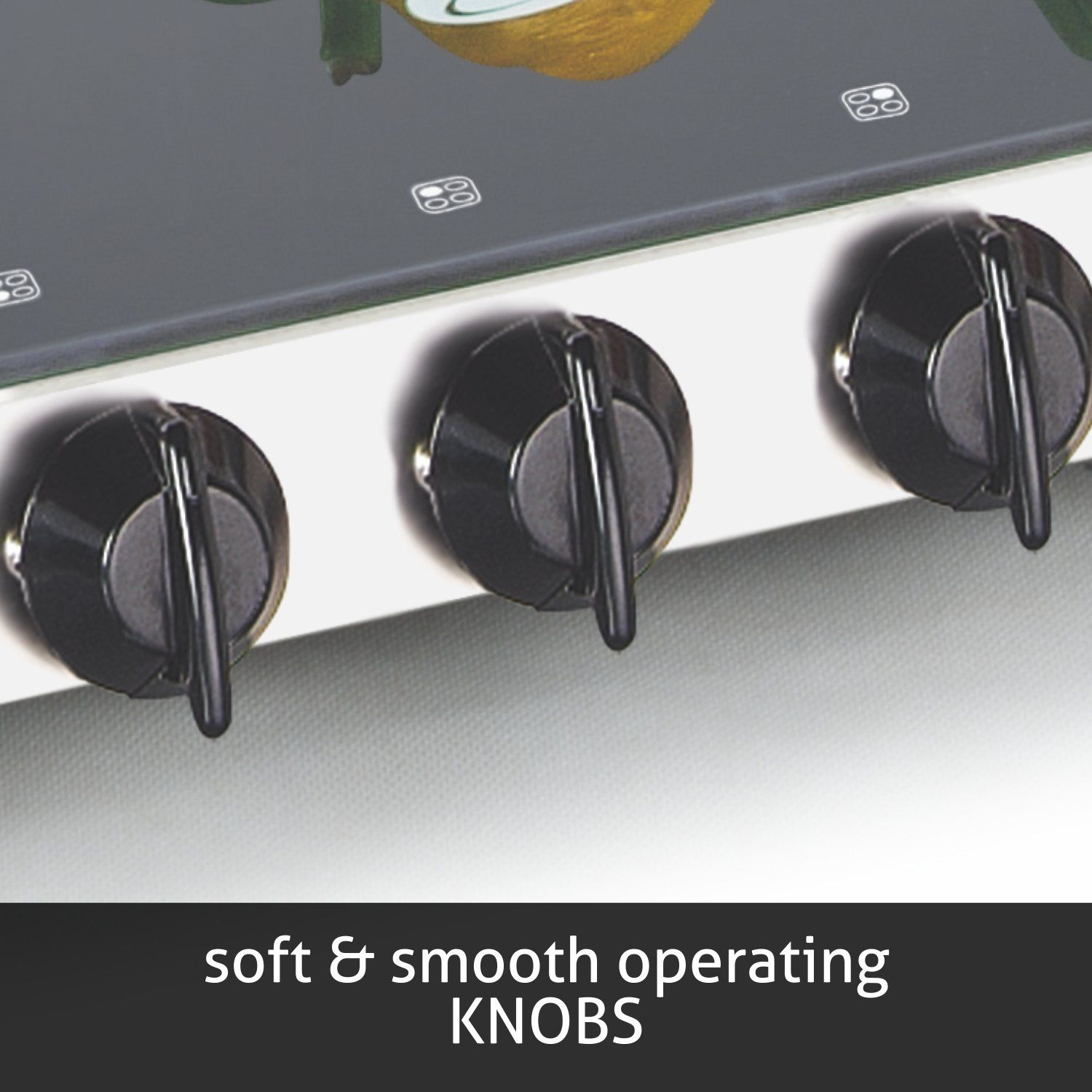 Glen 1042 GT FB Toughened Glass Top 4 Burner Manual Gas Stove (360 Degree Revolving Nozzle, Silver)_6