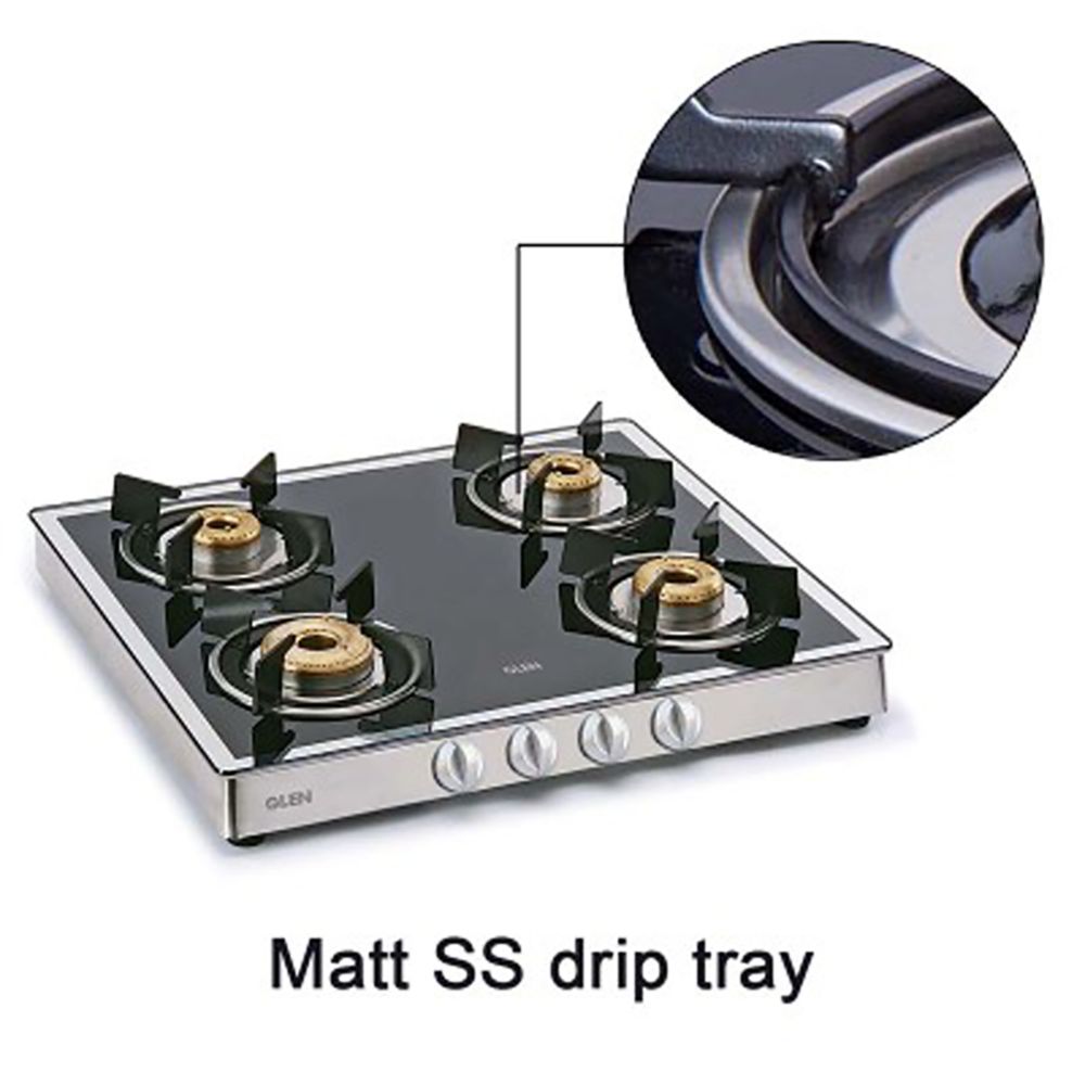 Glen 1042 GT FBM Toughened Glass Top 4 Burner Manual Gas Stove (360 Degree Revolving Nozzle, Silver)_9