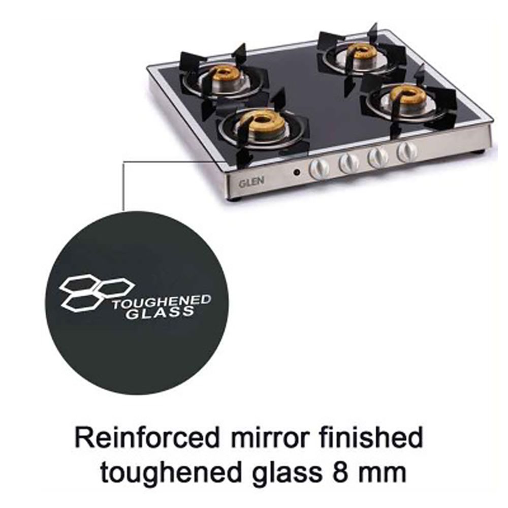 Glen 1042GT FBMAI Toughened Glass Top 4 Burner Automatic Electric Gas Stove (360 Degree Revolving Nozzle, Silver)_11
