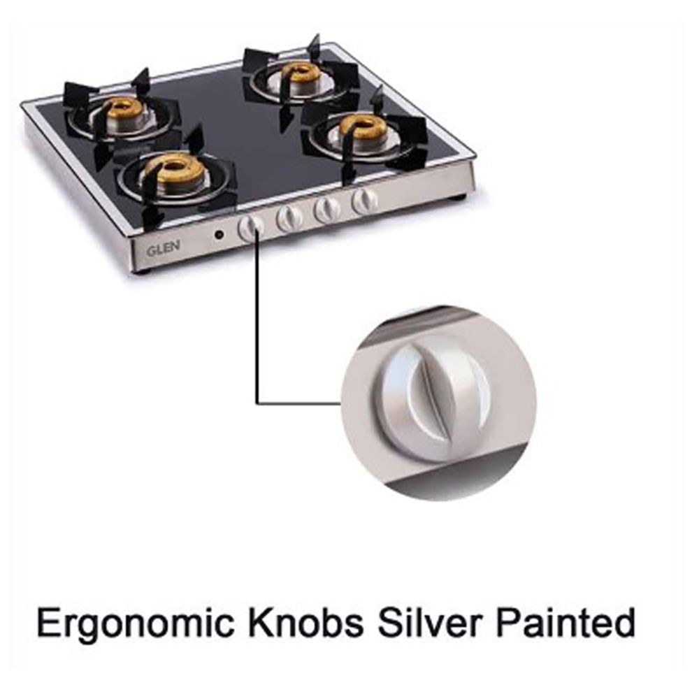 Glen 1042GT FBMAI Toughened Glass Top 4 Burner Automatic Electric Gas Stove (360 Degree Revolving Nozzle, Silver)_12