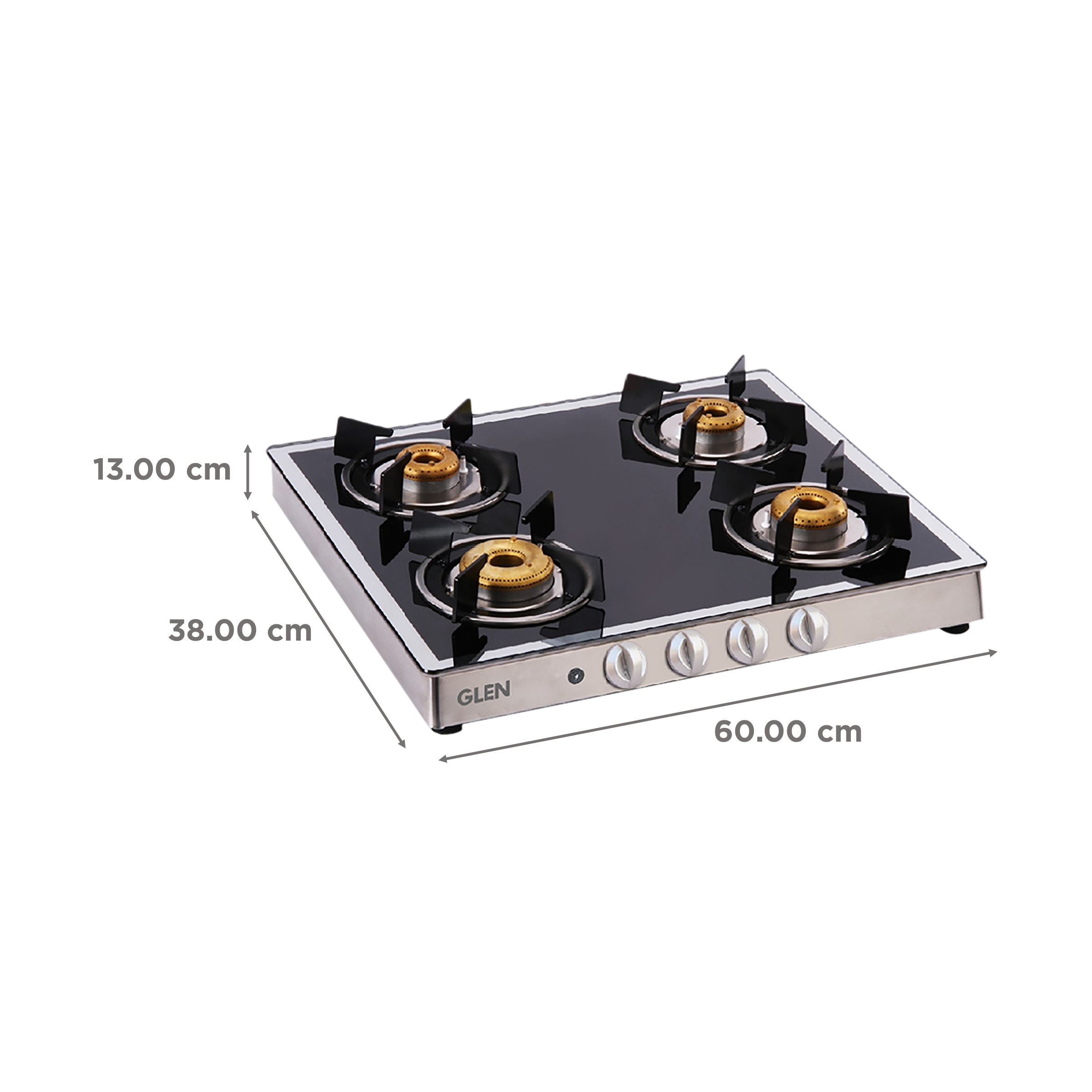 Glen 1042GT FBMAI Toughened Glass Top 4 Burner Automatic Electric Gas Stove (360 Degree Revolving Nozzle, Silver)_2