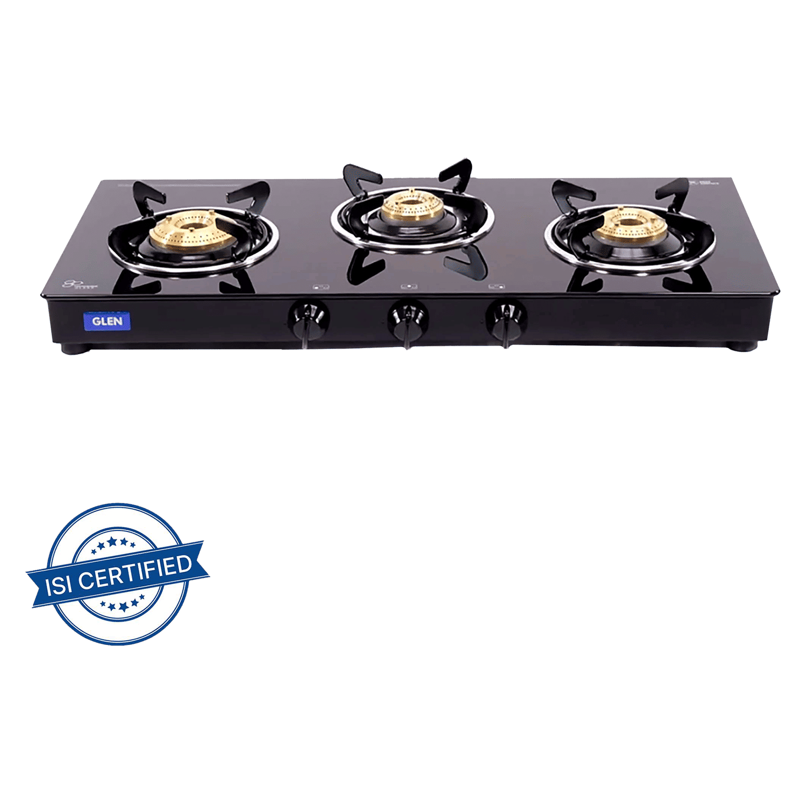 Glen 1033 GT BB BL Toughened Glass Top 3 Burner Manual Gas Stove (Scratch & Stain Resistant, Black)_12