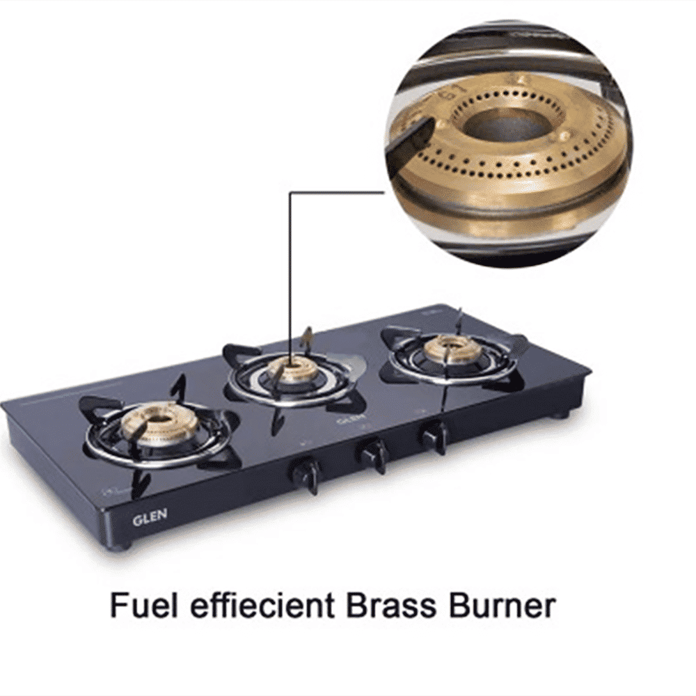 Glen 1033 GT BB BL Toughened Glass Top 3 Burner Manual Gas Stove (Scratch & Stain Resistant, Black)_13