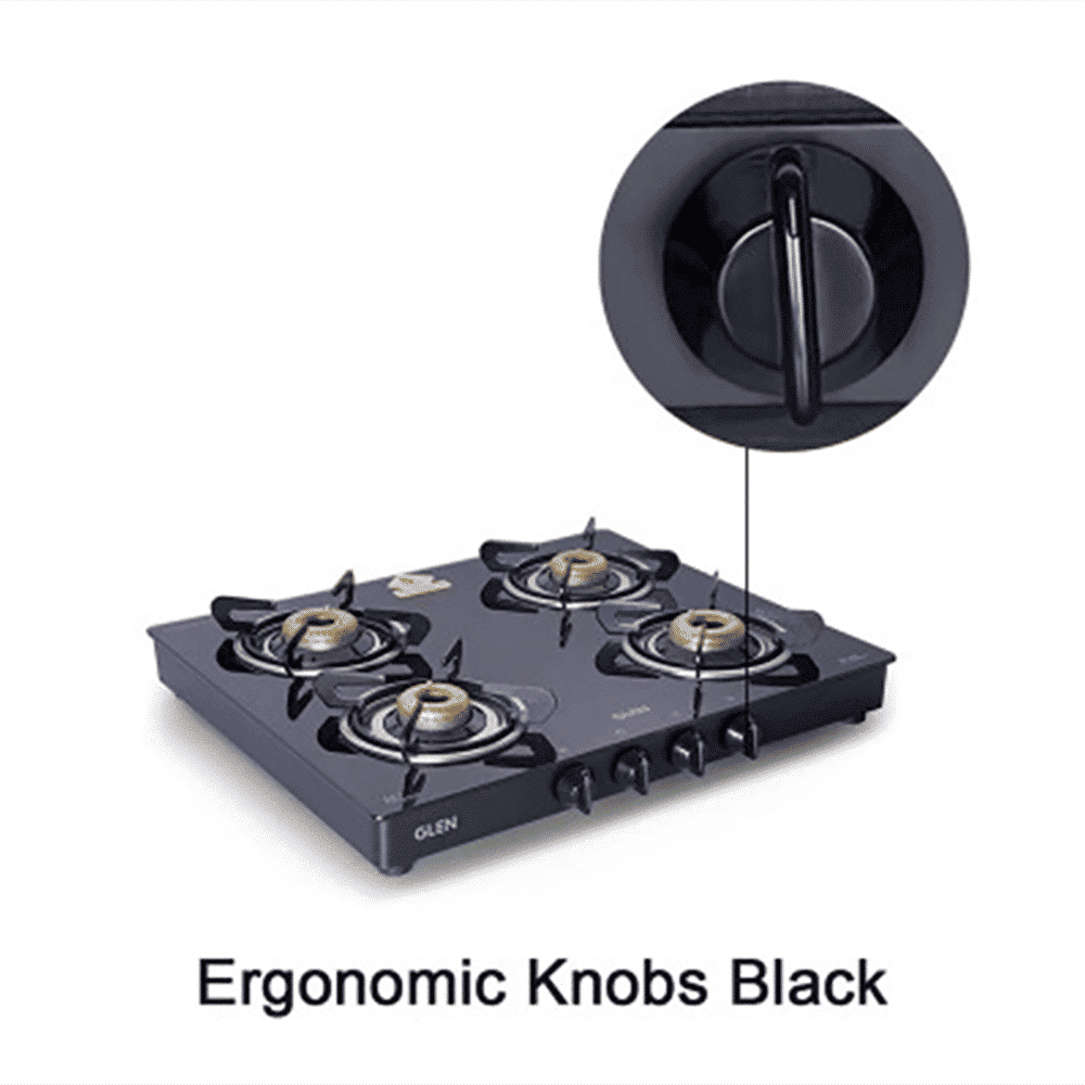 Glen 1041 GT FB BL Toughened Glass Top 4 Burner Manual Gas Stove (Scratch & Stain Resistant, Black)_10