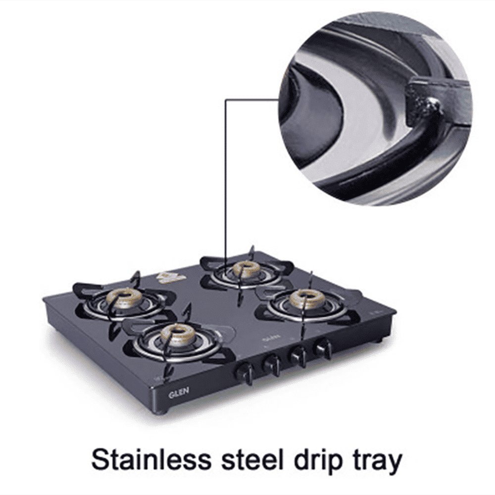 Glen 1041 GT FB BL Toughened Glass Top 4 Burner Manual Gas Stove (Scratch & Stain Resistant, Black)_12