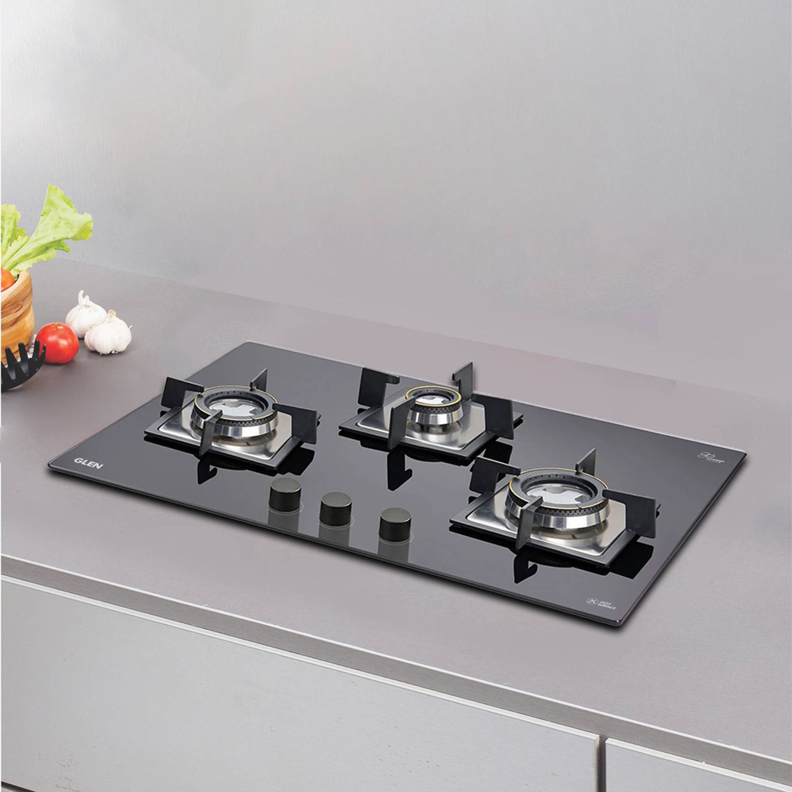 Glen 1073 SQ DB Toughened Glass Top 3 Burner Automatic Electric Hob (Scratch & Stain Resistant, Black)_16