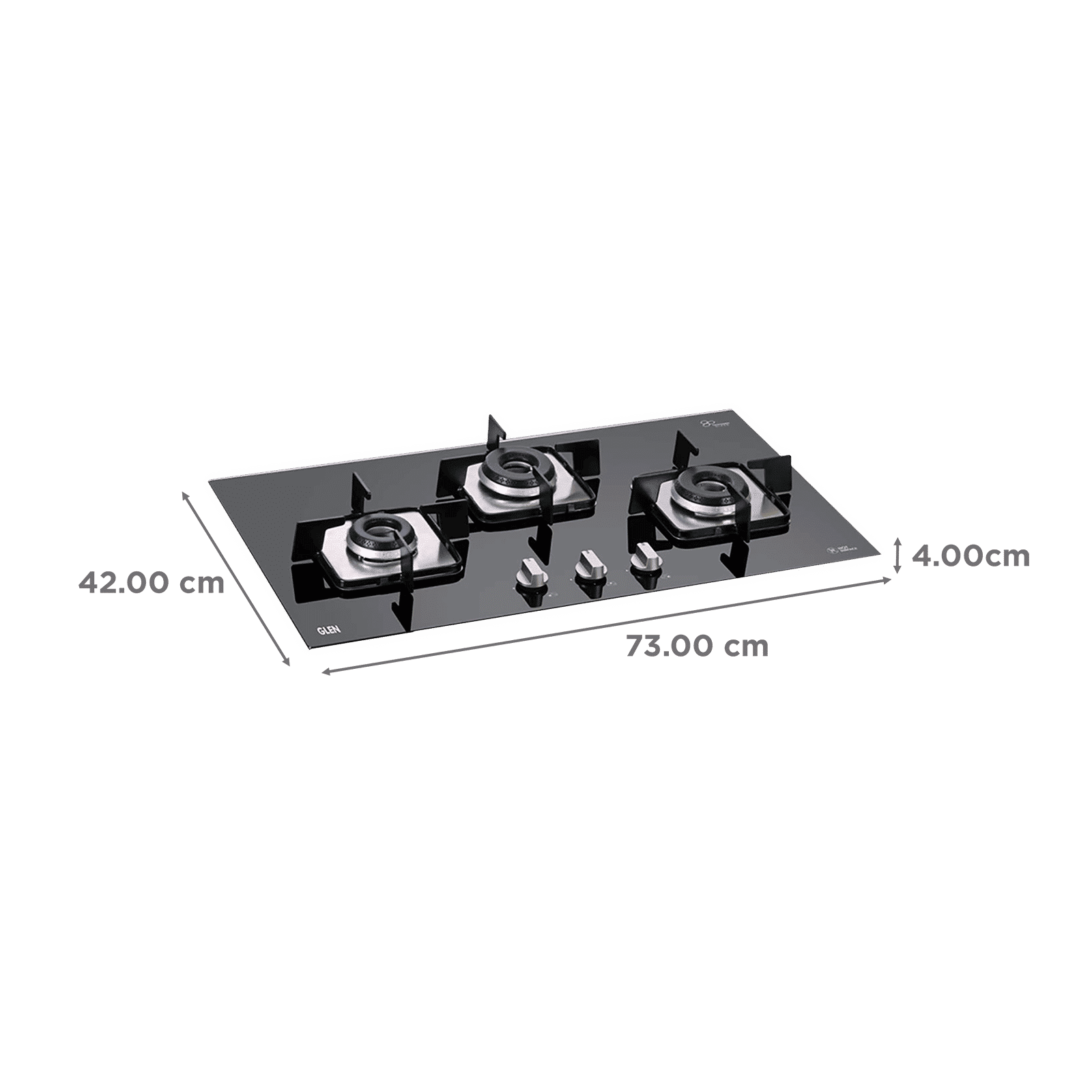 Glen 1073 SQ DB Toughened Glass Top 3 Burner Automatic Electric Hob (Scratch & Stain Resistant, Black)_2