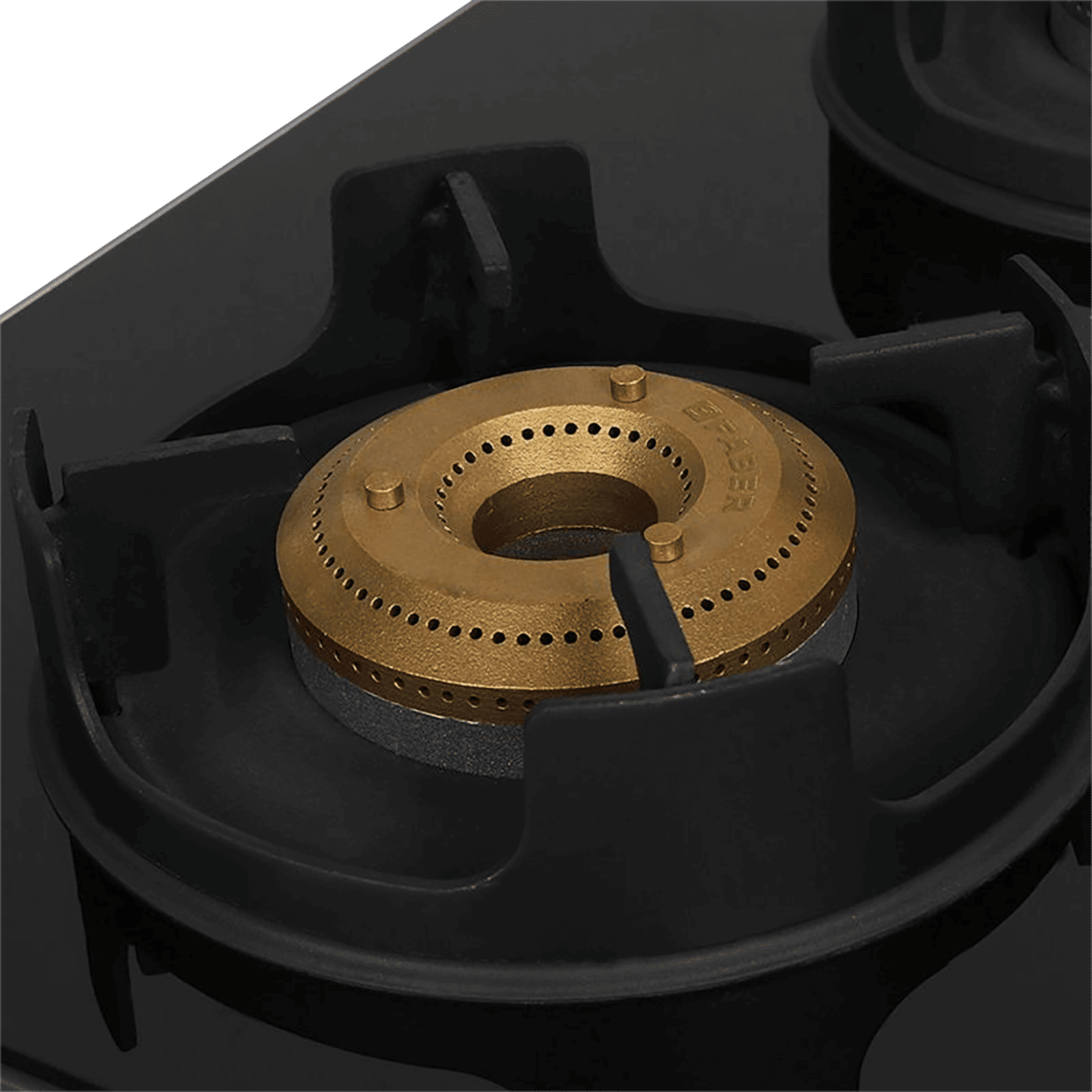 Faber Onyx 4BB BK CI Toughened Glass Top 4 Burner Manual Gas Stove (Diamond Coated Pan Support, Black)_4