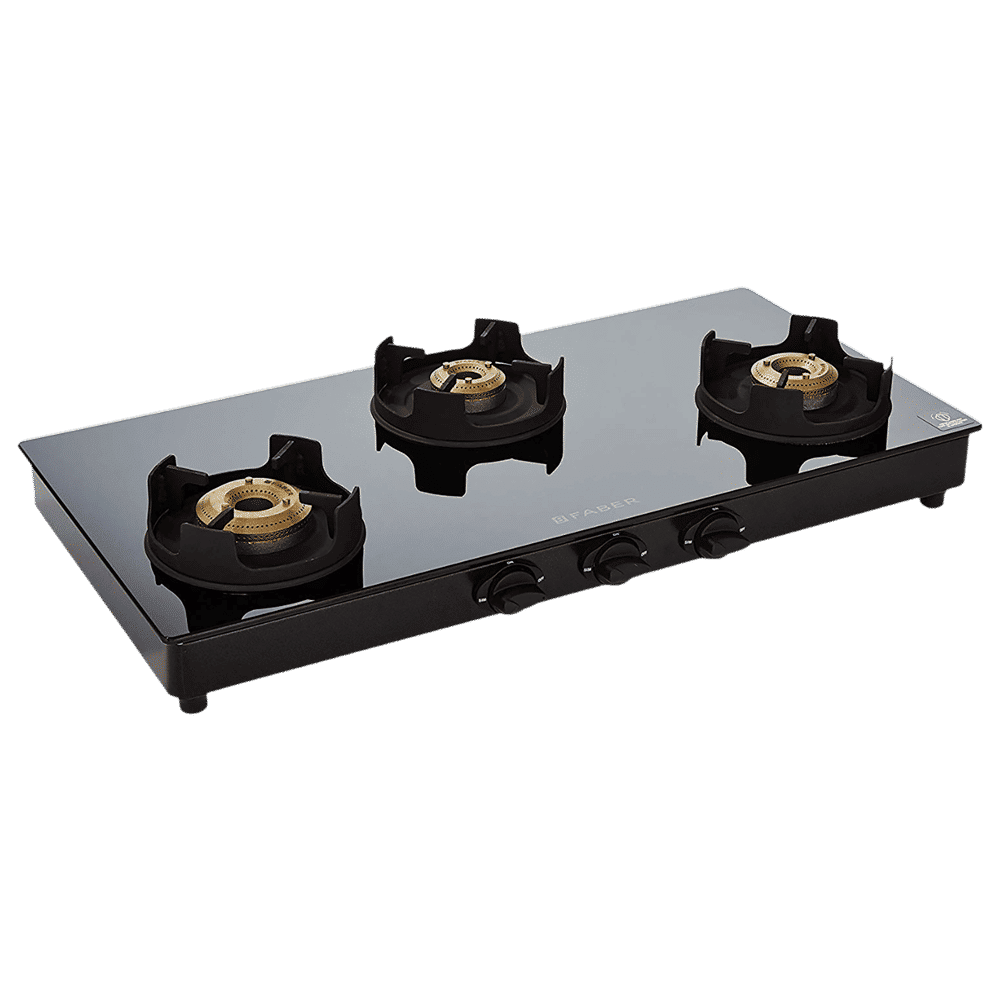Faber Onyx 3BB BK CI Glass Top 3 Burner Manual Gas Stove (Scratch Resistance, Black)_9