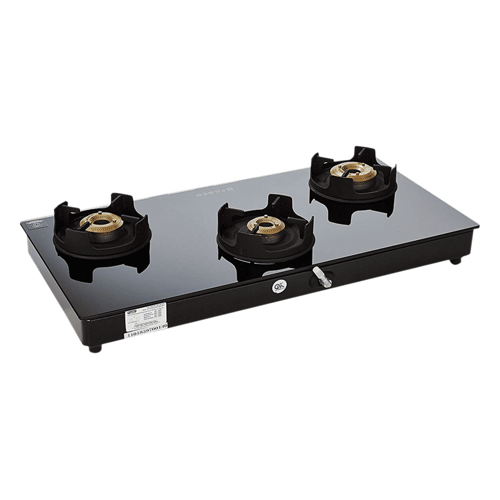 Faber Onyx 3BB BK CI Glass Top 3 Burner Manual Gas Stove (Scratch Resistance, Black)_10