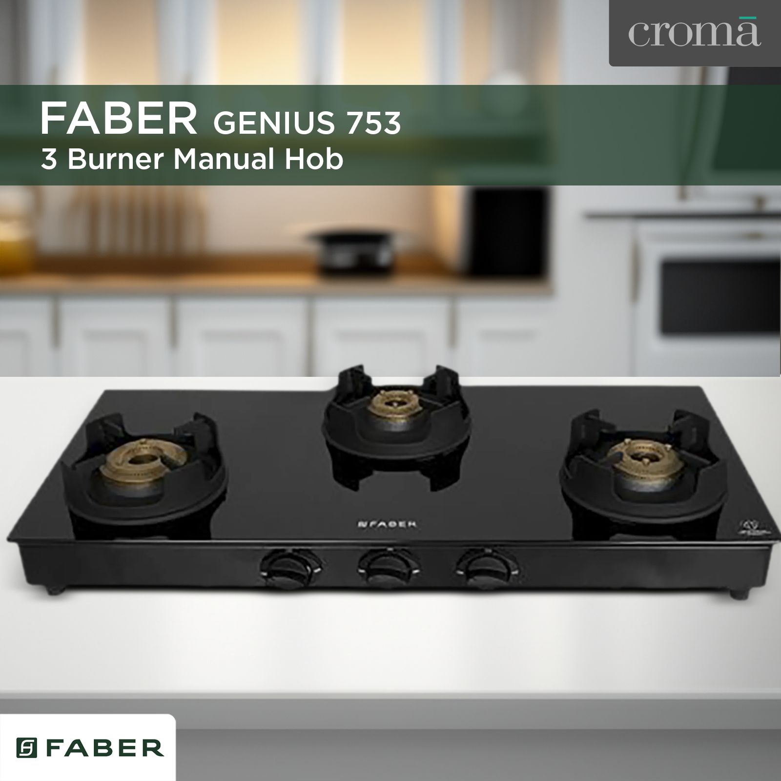 Faber Onyx 3BB BK CI Glass Top 3 Burner Manual Gas Stove (Scratch Resistance, Black)_11