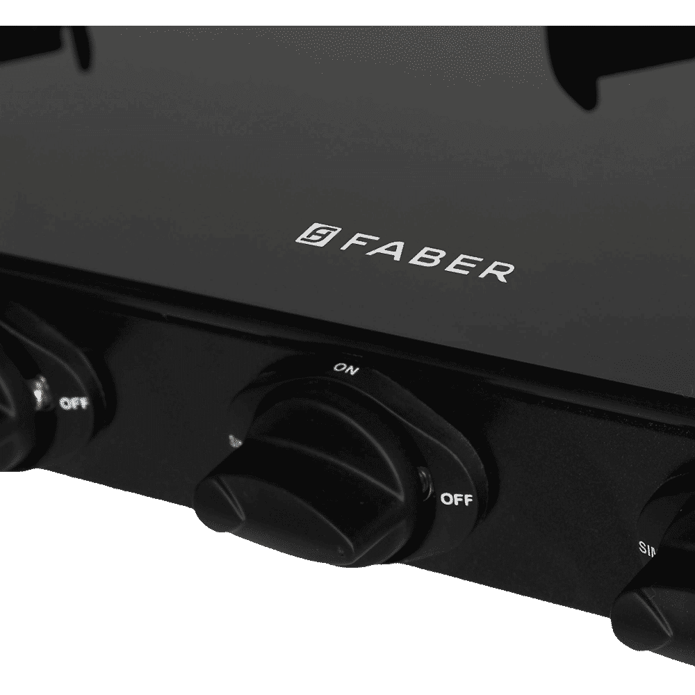 Faber Onyx 3BB BK CI Glass Top 3 Burner Manual Gas Stove (Scratch Resistance, Black)_5